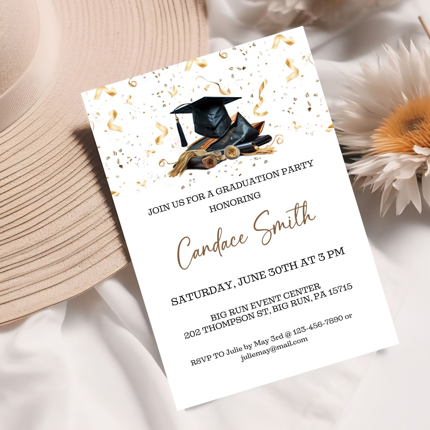 Graduation Invitation - Editable Template