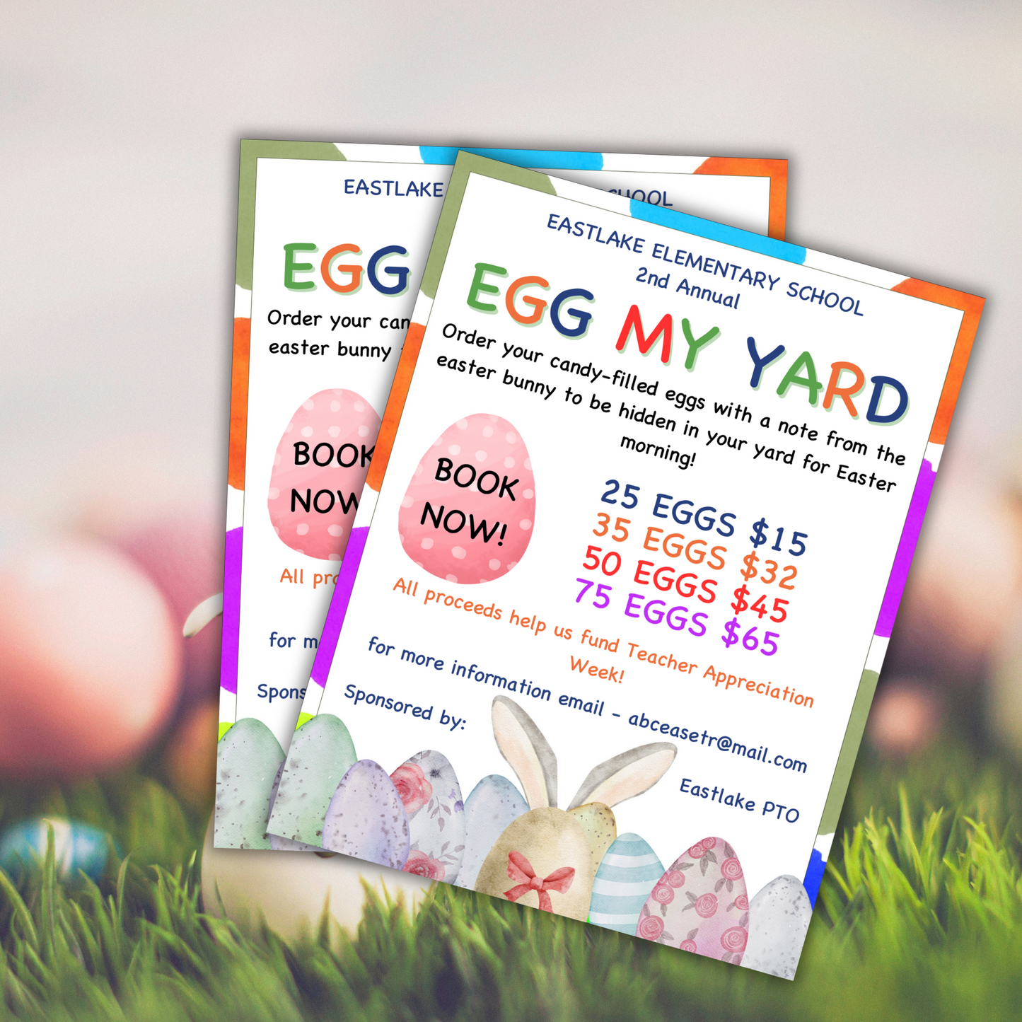 Egg My Yard Flyer - Editable Template