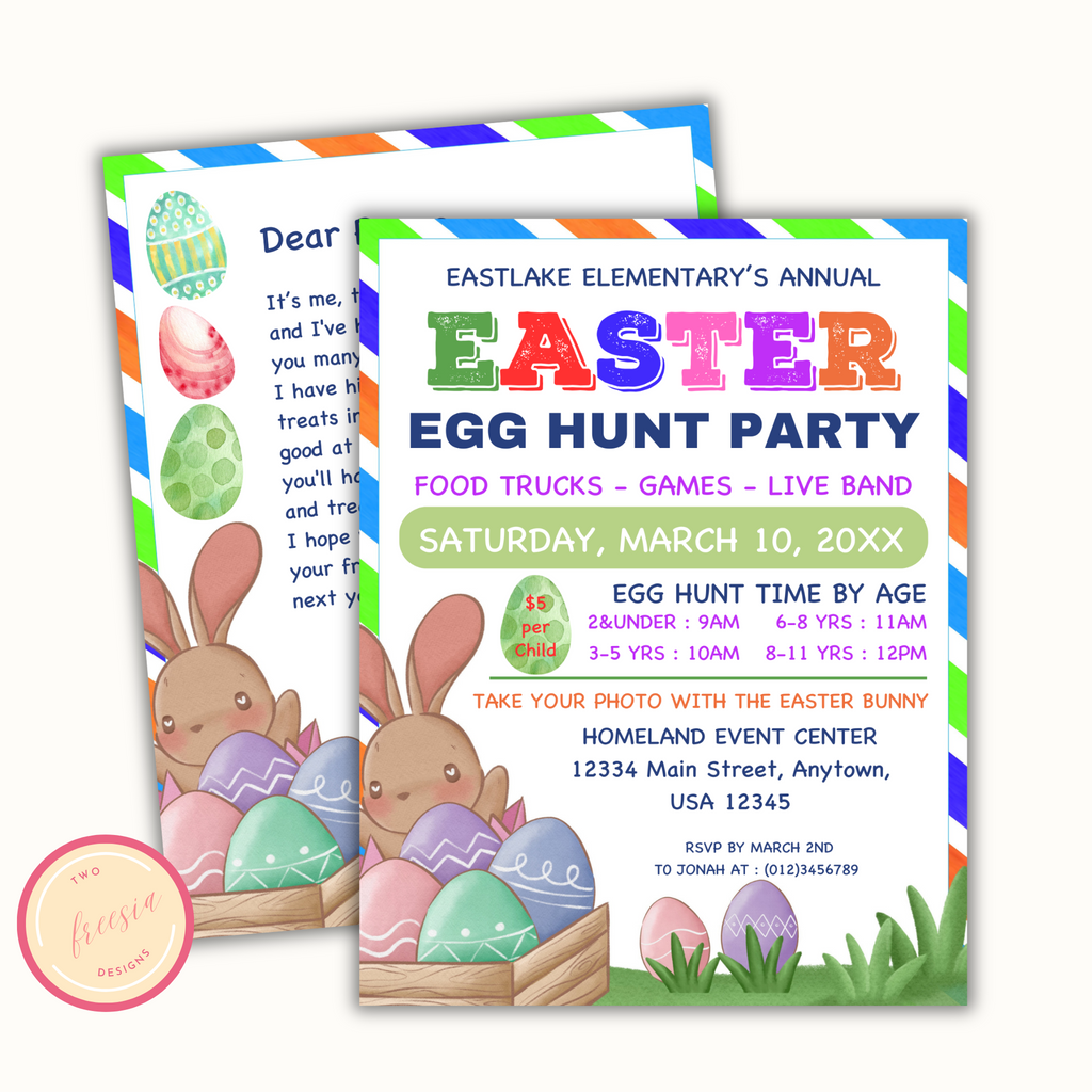 Easter Egg Hunt Party Flyer Template