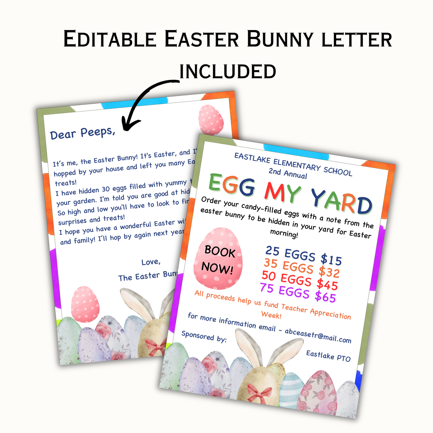 Egg My Yard Flyer - Editable Template