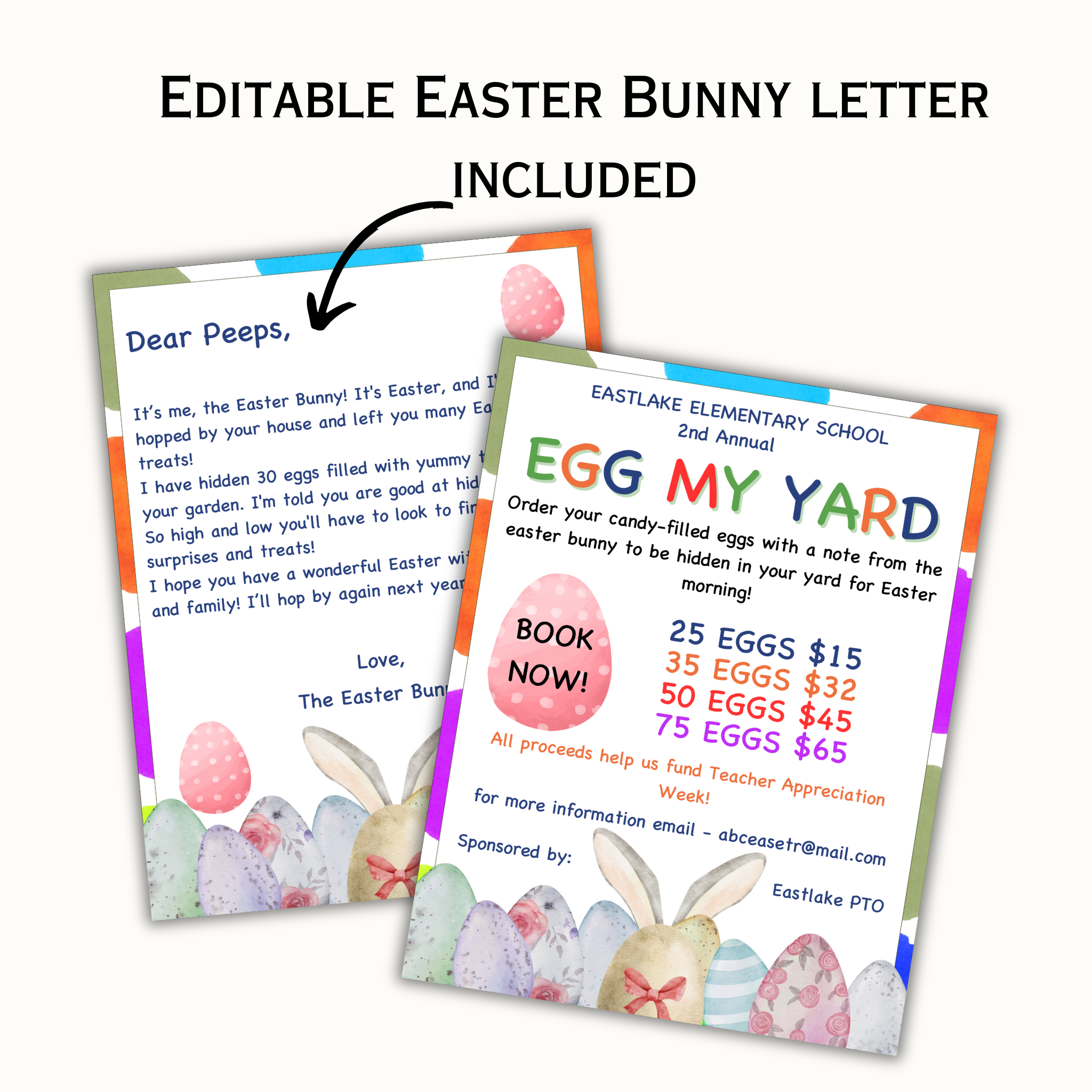 Egg My Yard Flyer - Editable Template