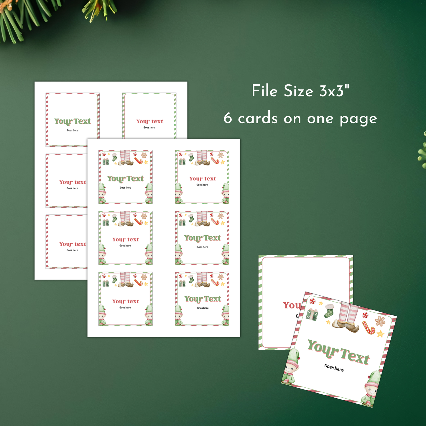 Editable Elf Note Cards Template
