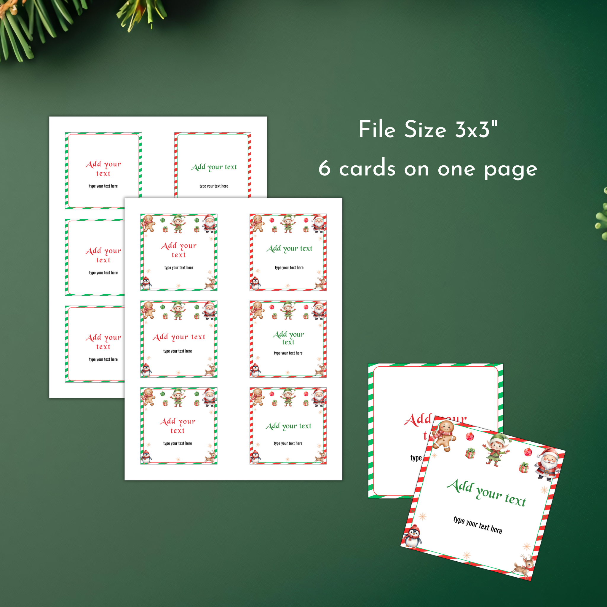 Editable Elf Note Cards Template