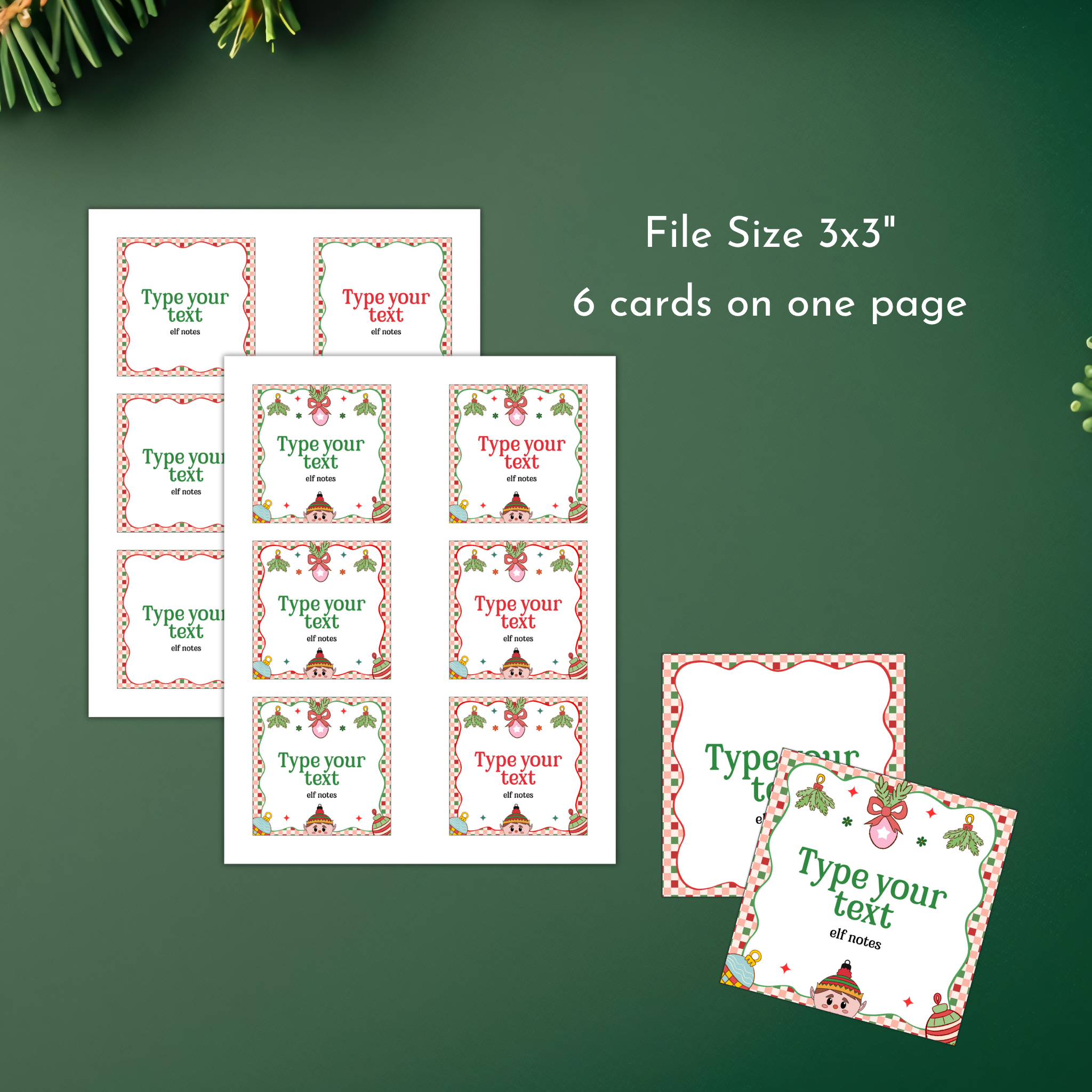 Editable Elf Note Cards