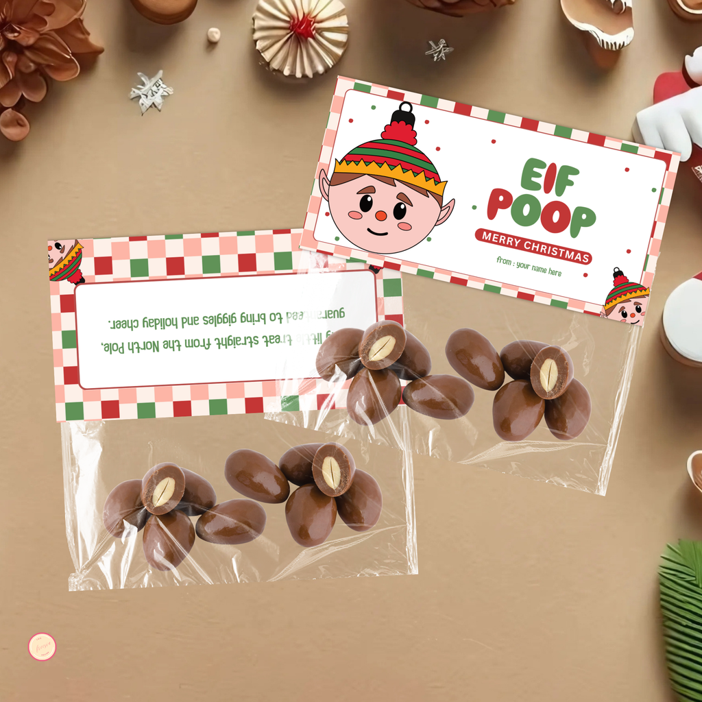 Elf Poop Treat Bag Topper 01