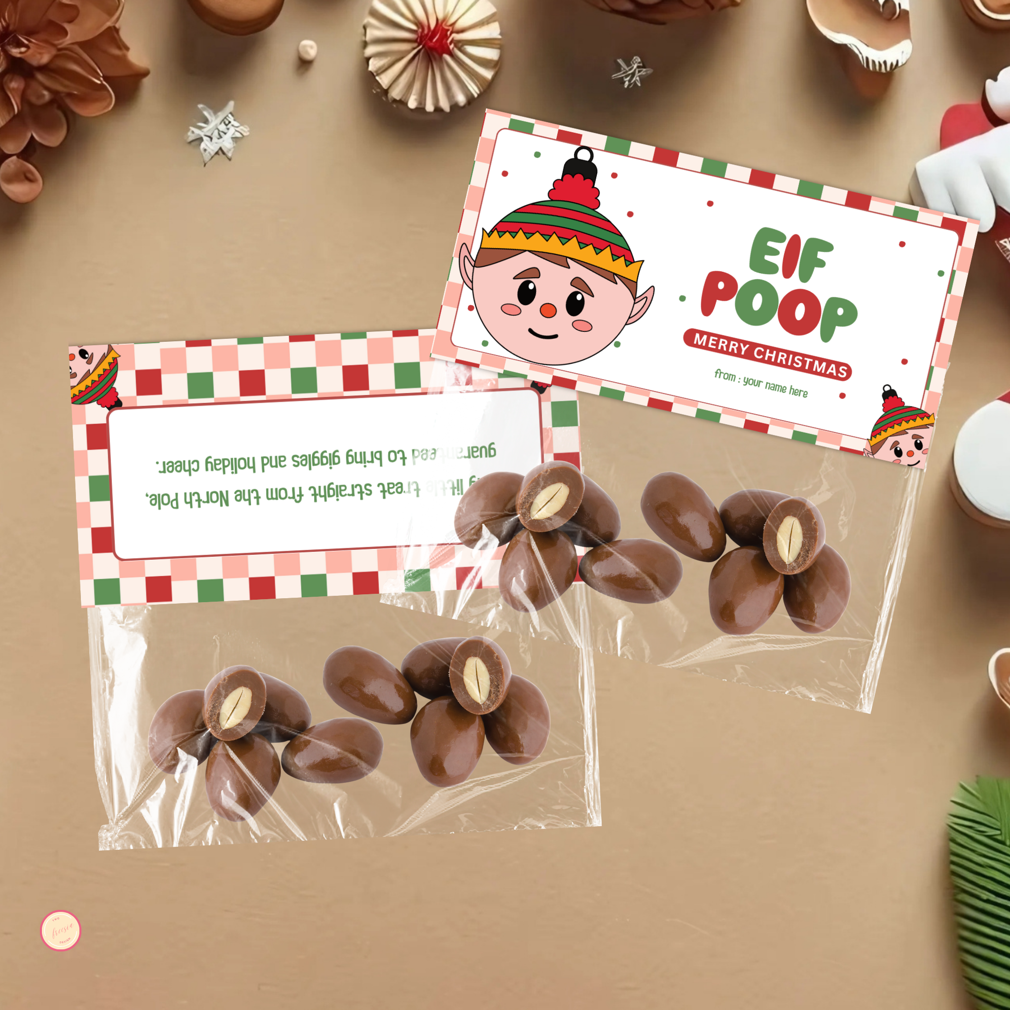 Elf Poop Treat Bag Topper 01
