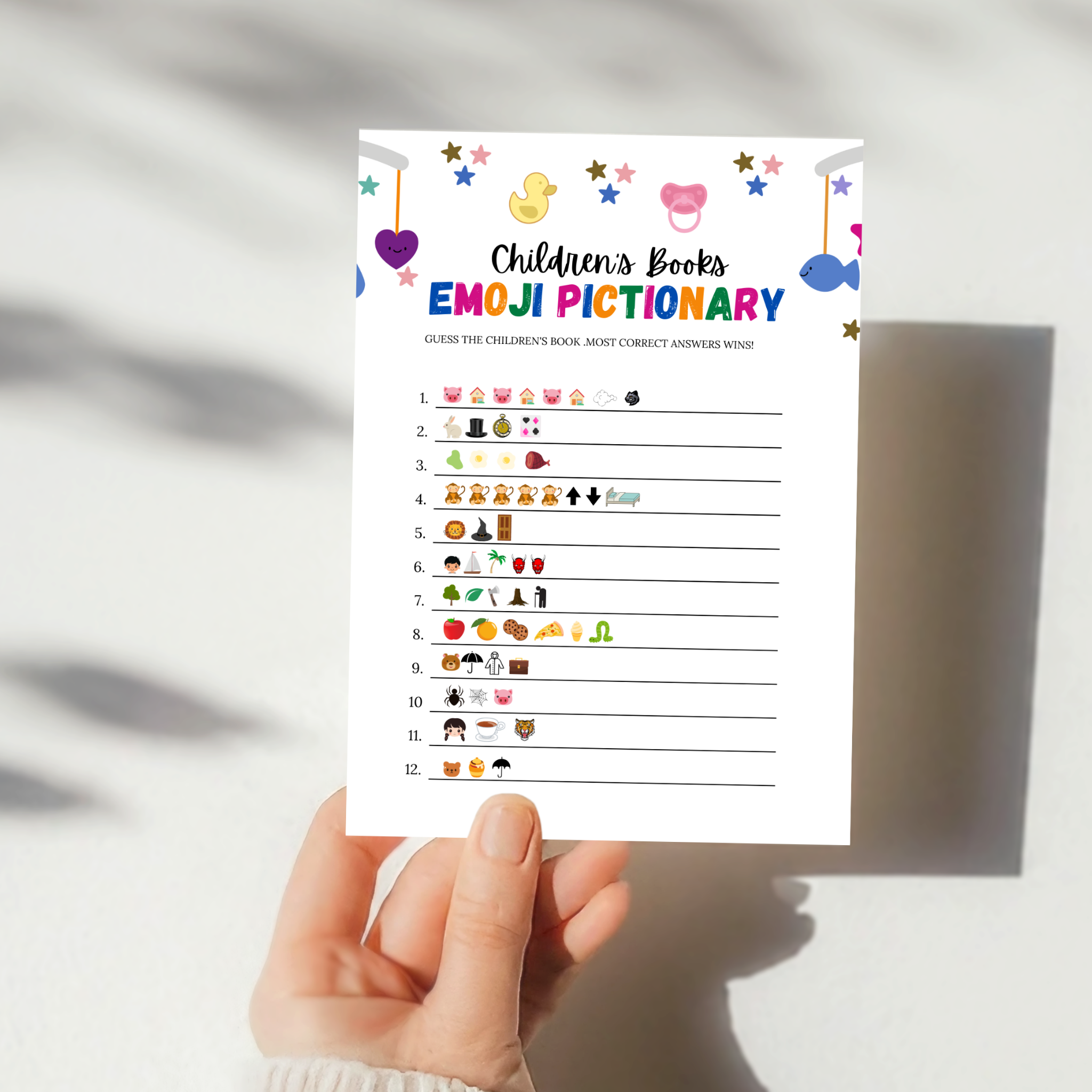 Children's Book Emoji Game