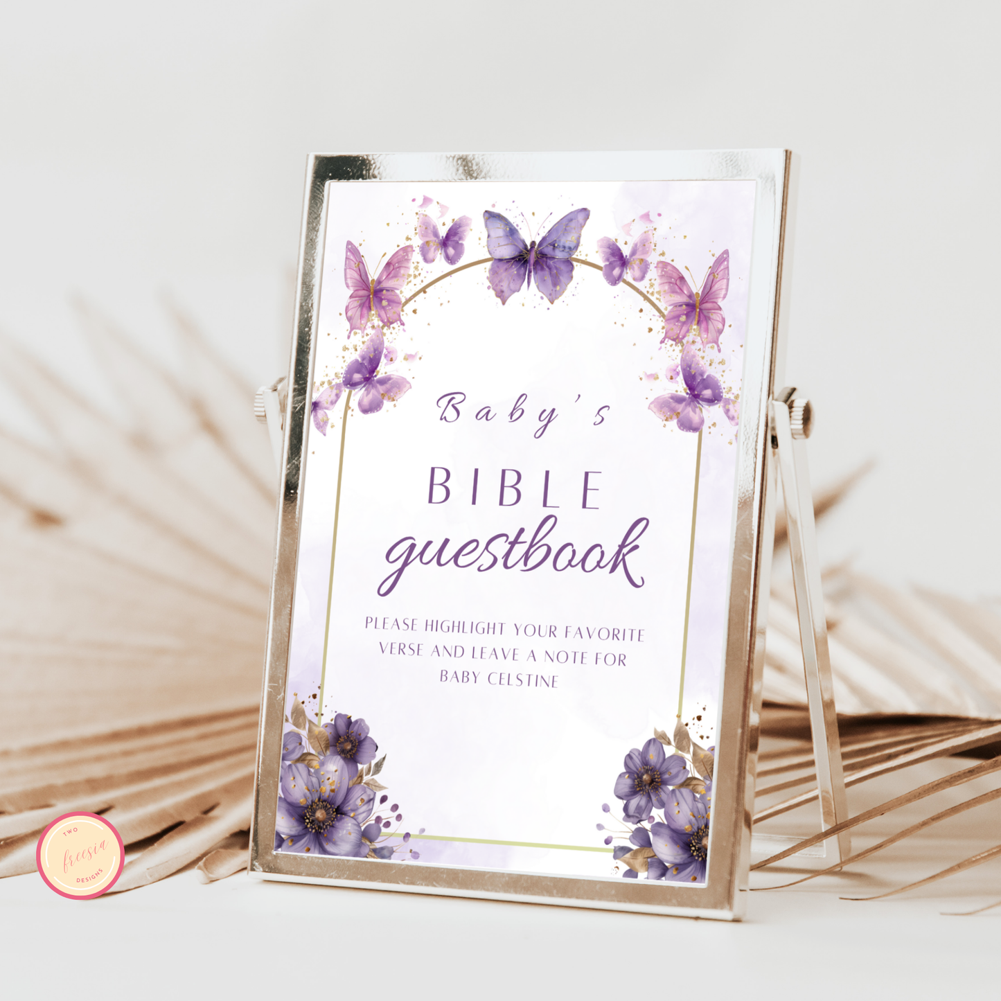 Enchanted to Meet You Baby's Bible Guestbook Table Sign