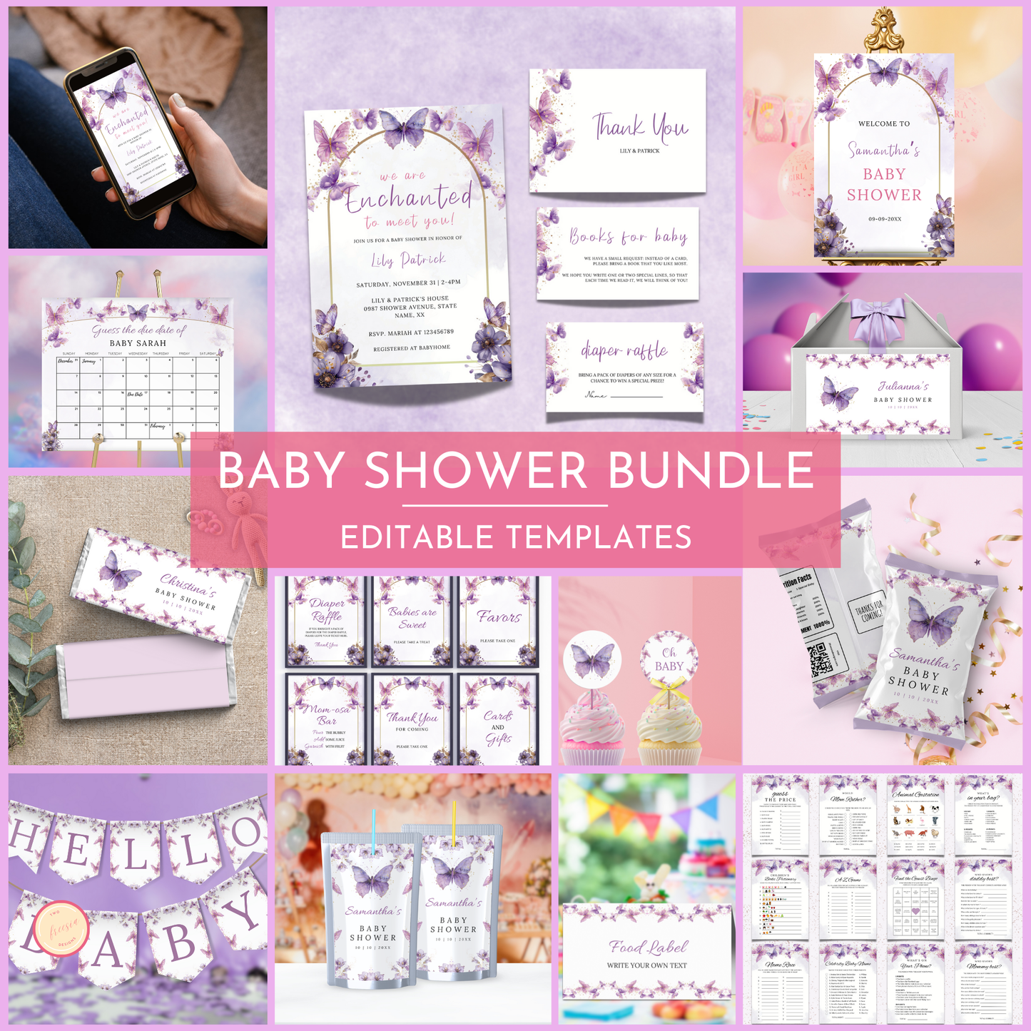 Enchanted Baby Shower Template Bundle