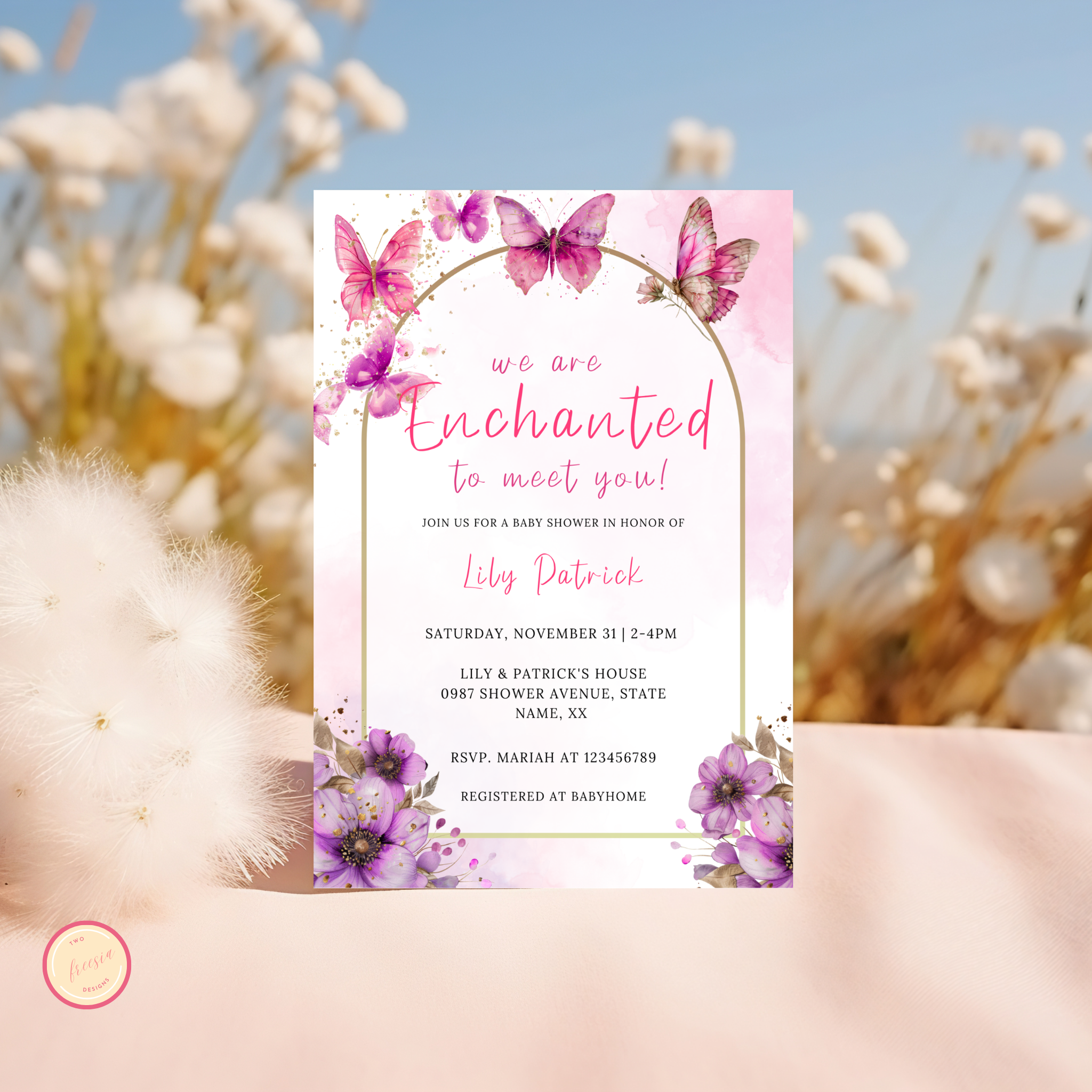 Enchanted Baby Shower Invitation - Pink