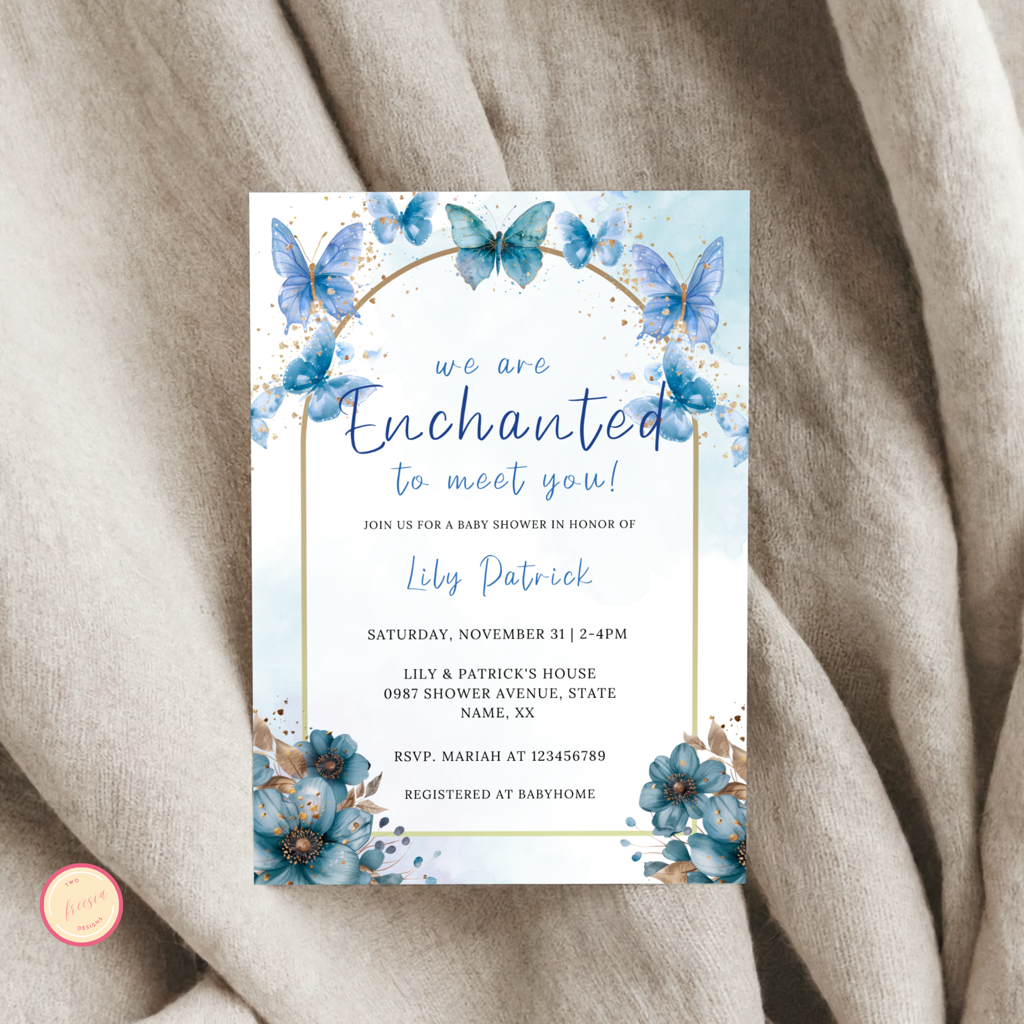 Enchanted Baby Shower Invitation - Blue