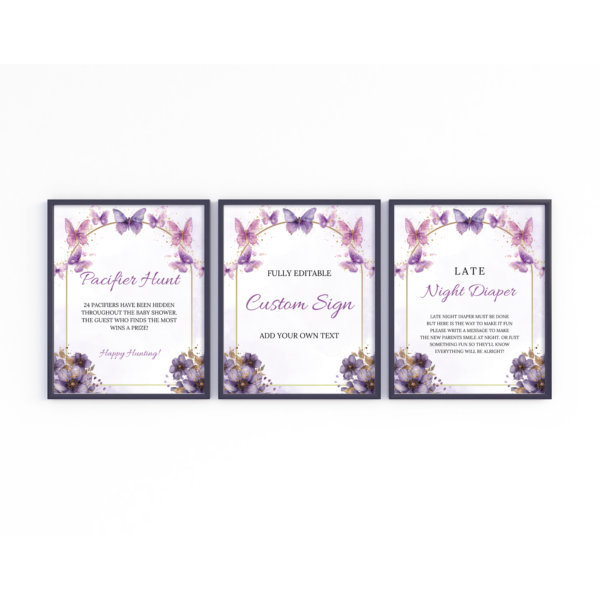Enchanted Baby Shower Table Sign Bundle