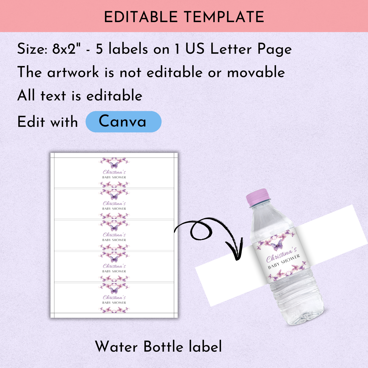 Purple Butterfly Shower Favor Bundle
