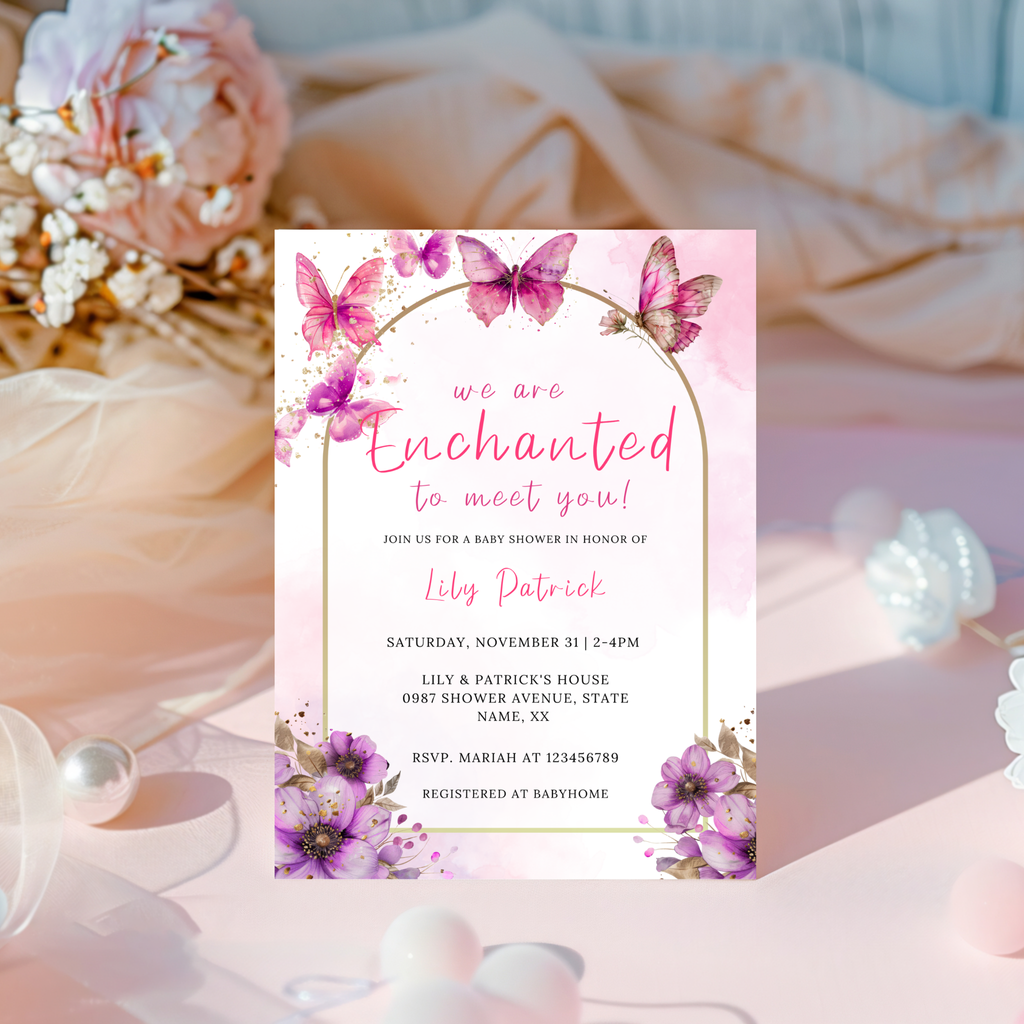 Enchanted Baby Shower Invitation - Pink