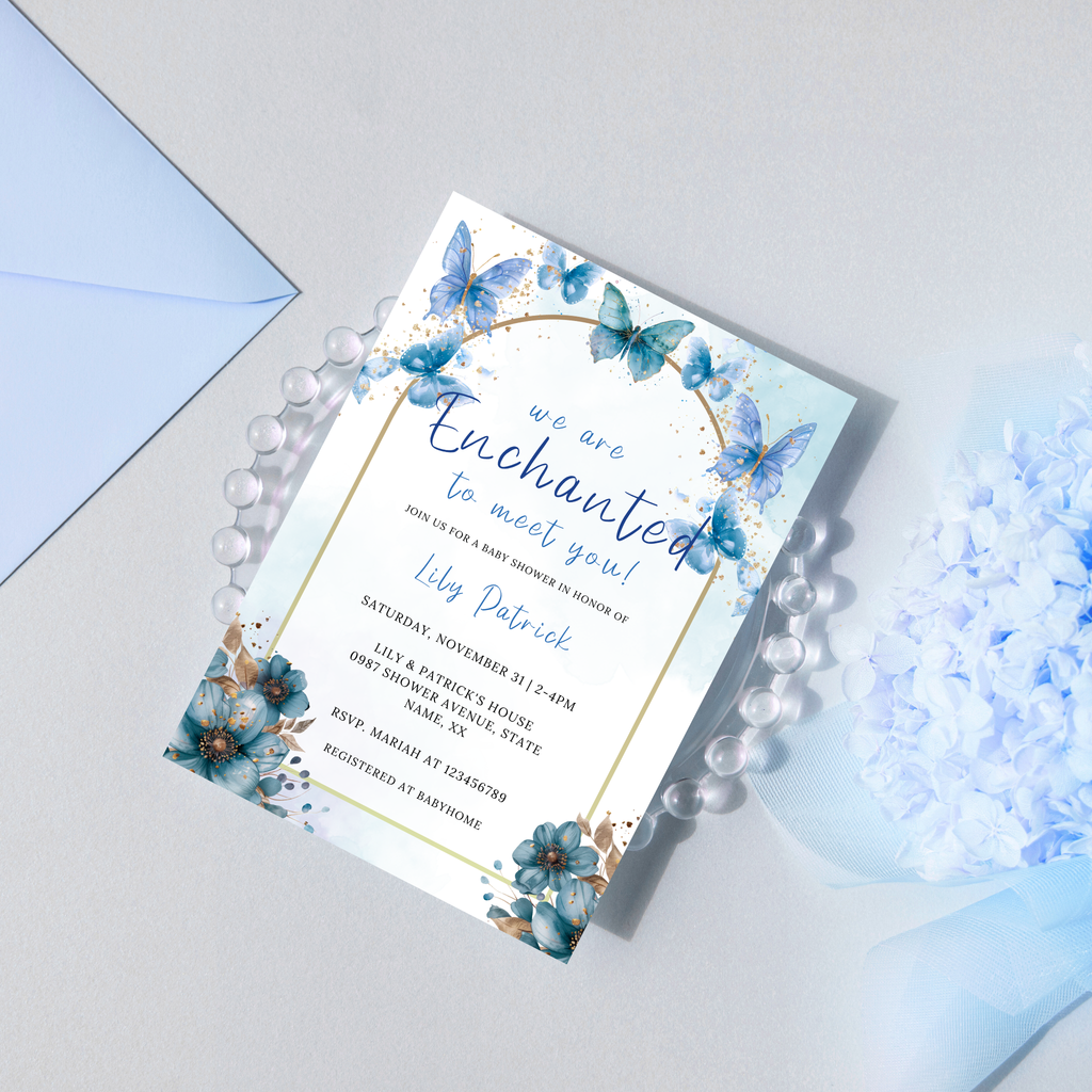 Enchanted Baby Shower Invitation - Blue