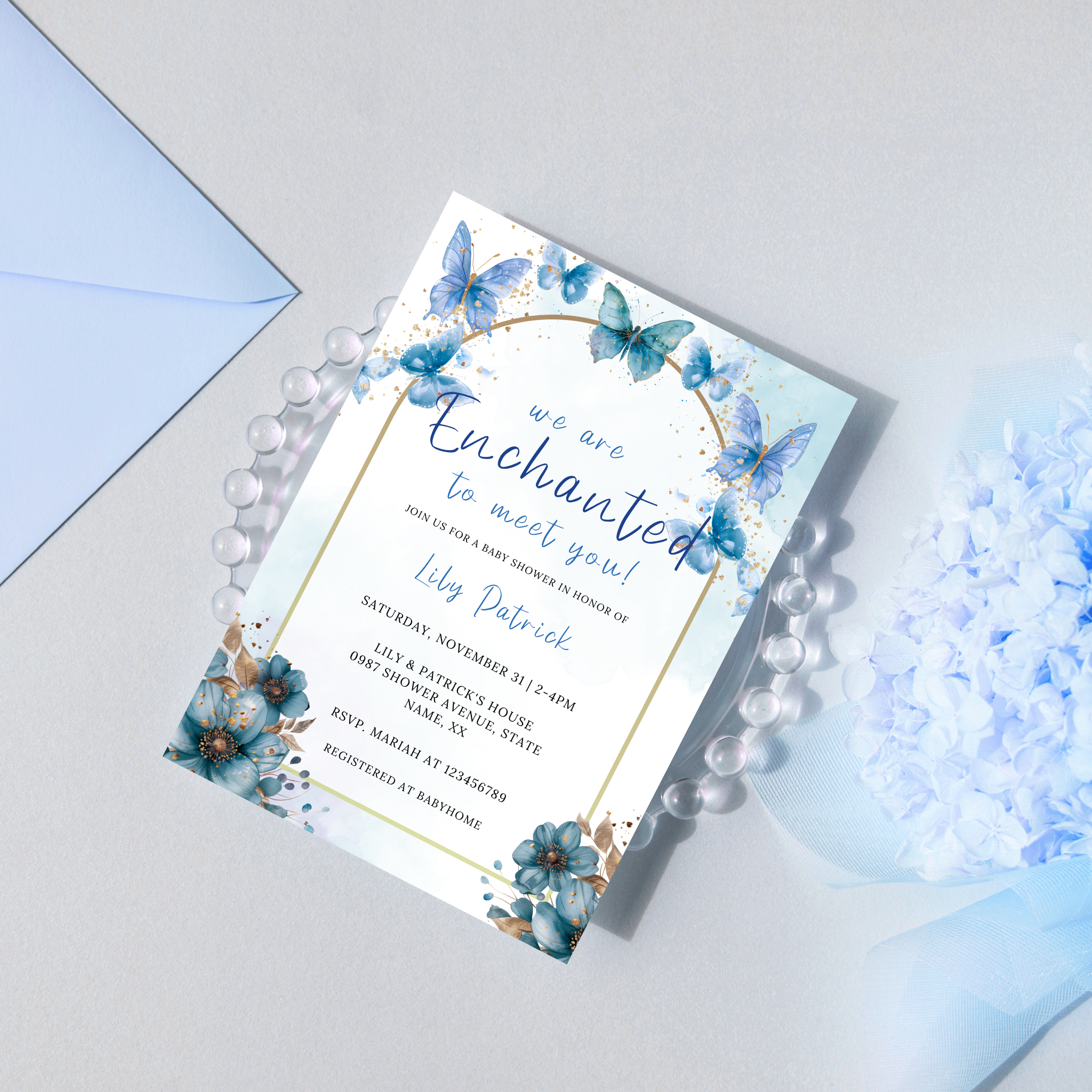 Enchanted Baby Shower Invitation - Blue