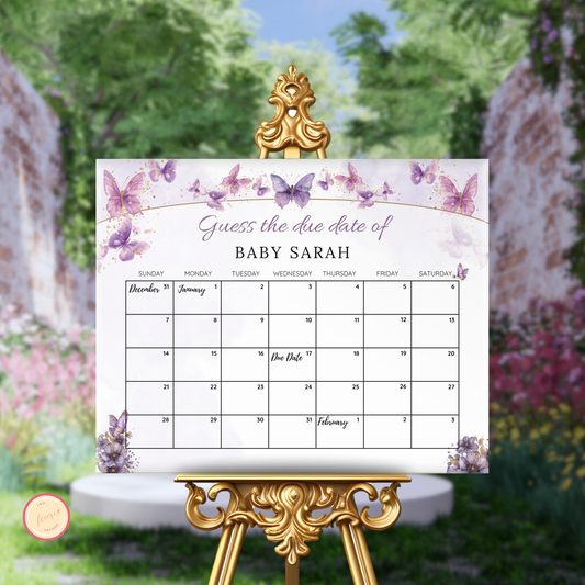 Enchanted Baby Due Date Calendar Game