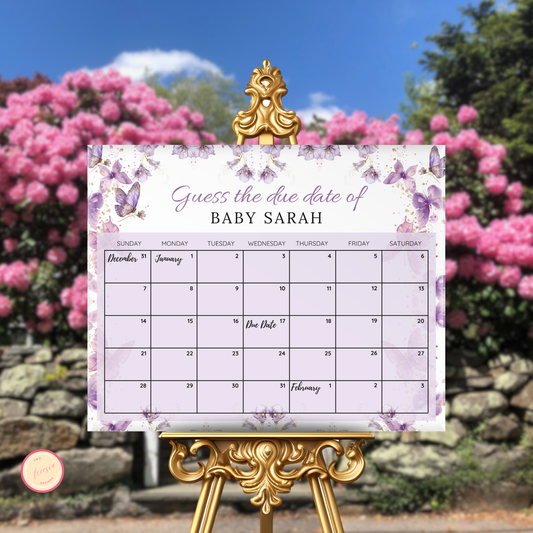 Enchanted Baby Due Date Calendar Game Template
