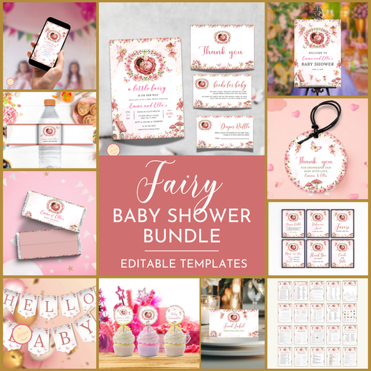 Fairy Baby Shower Template Bundle