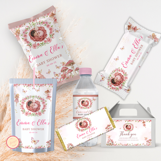 Fairy Baby Shower Favor Template Bundle