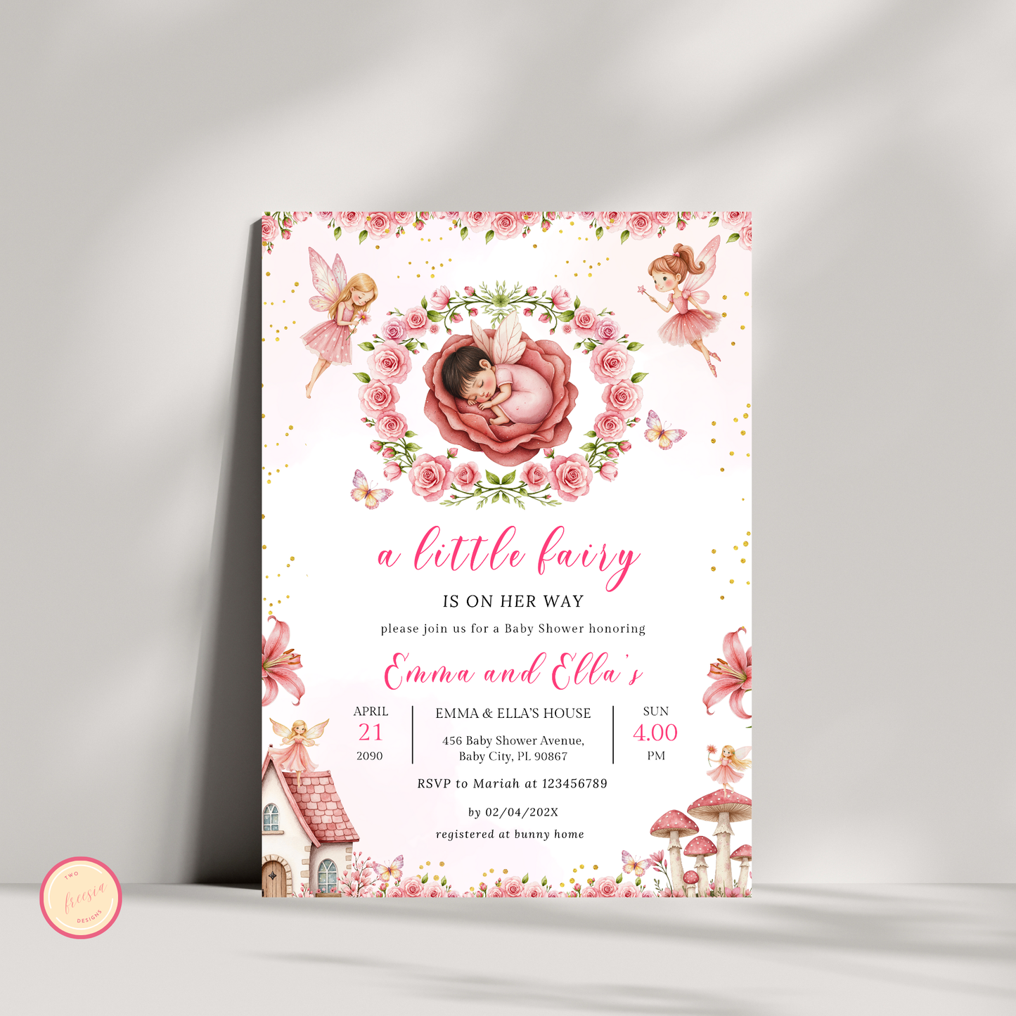 Little Fairy Baby Shower Invitation