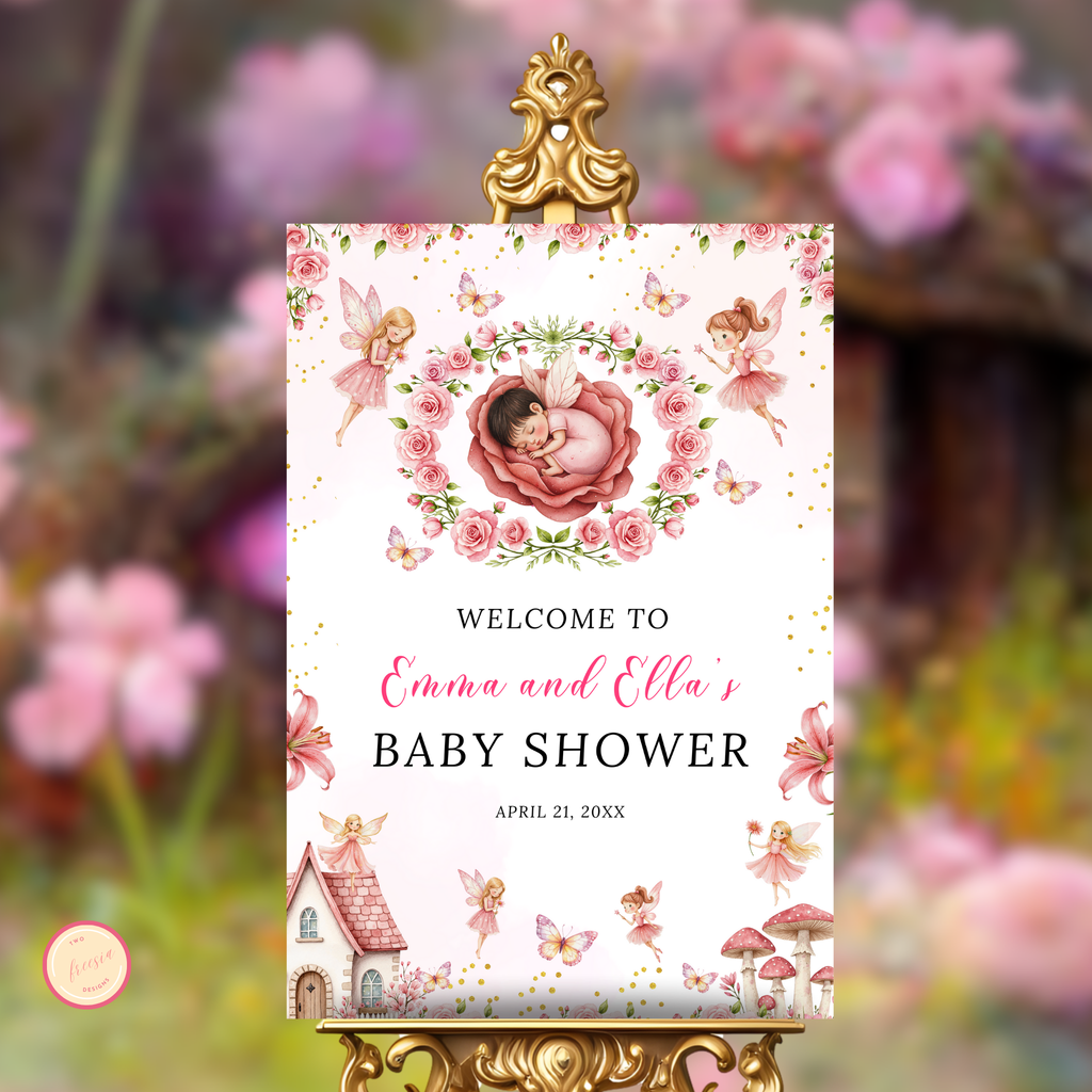Fairy Baby Shower Welcome Sign