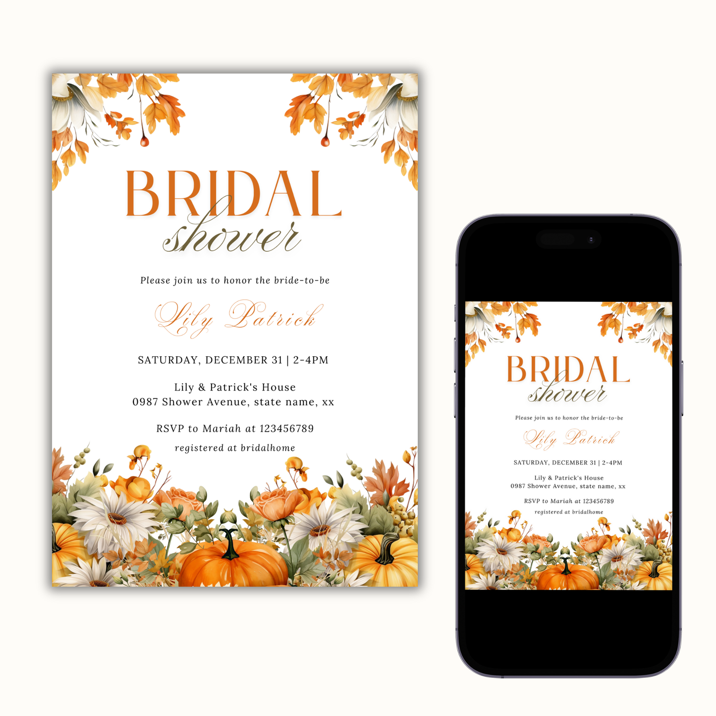 Fall Bridal Shower Invitation - #1