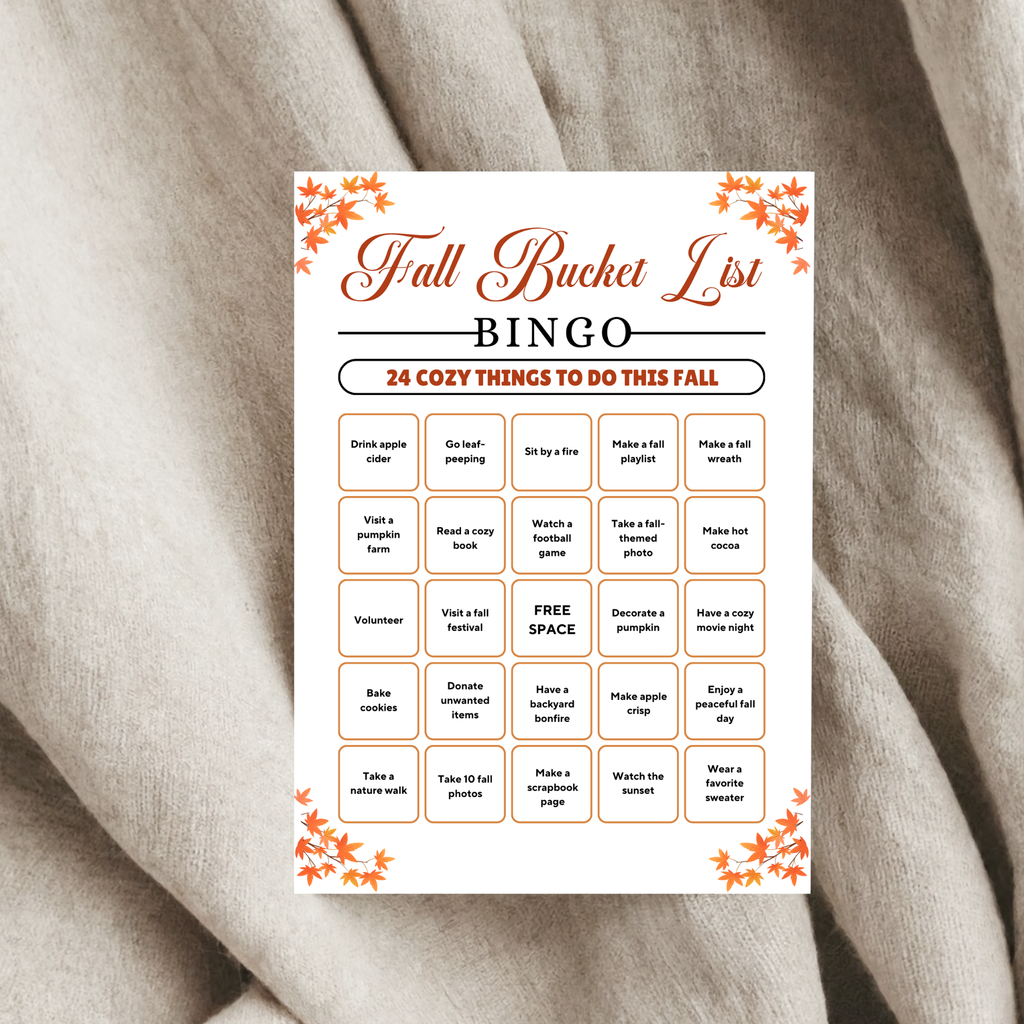 Fall Bucket List Bingo