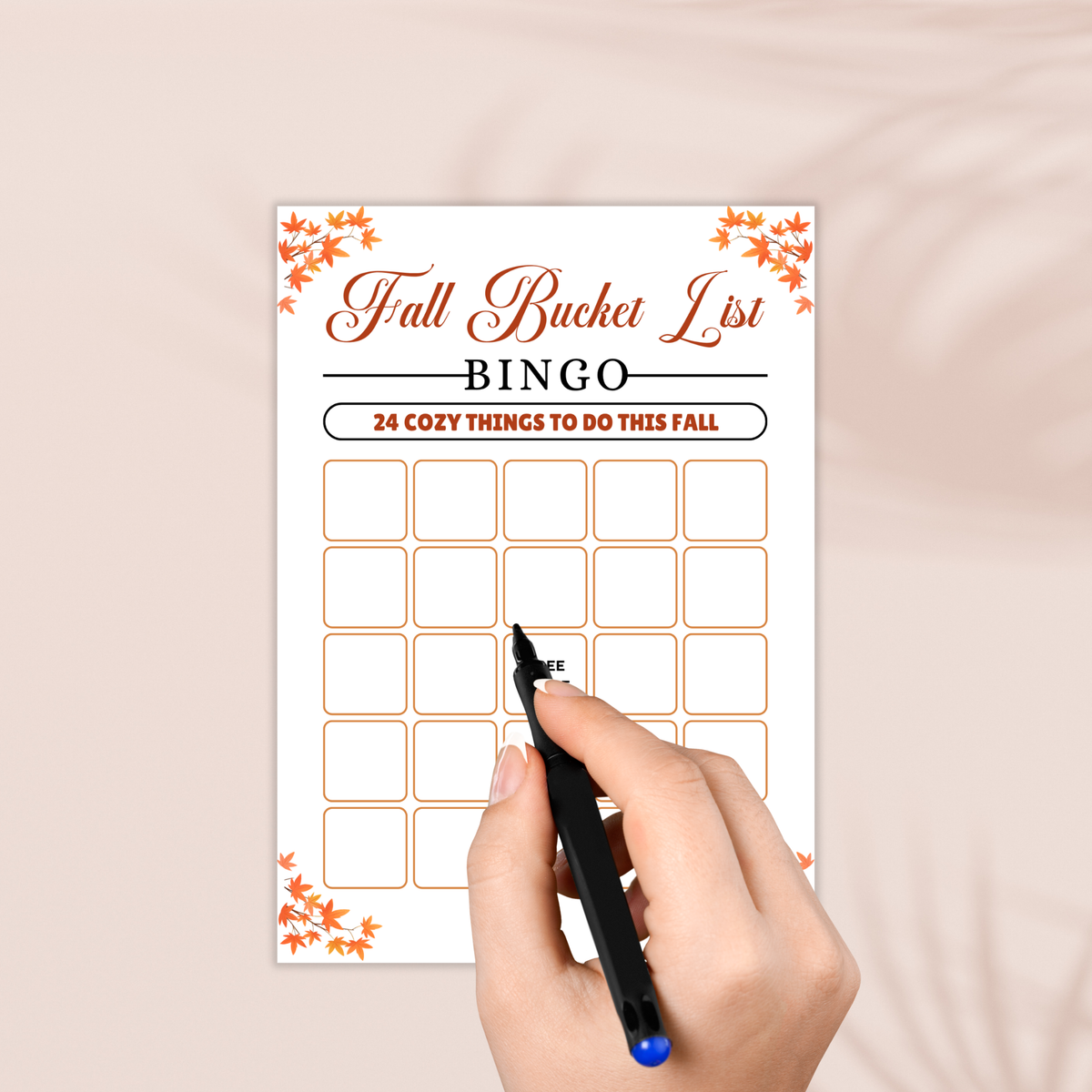 Fall Bucket List Bingo