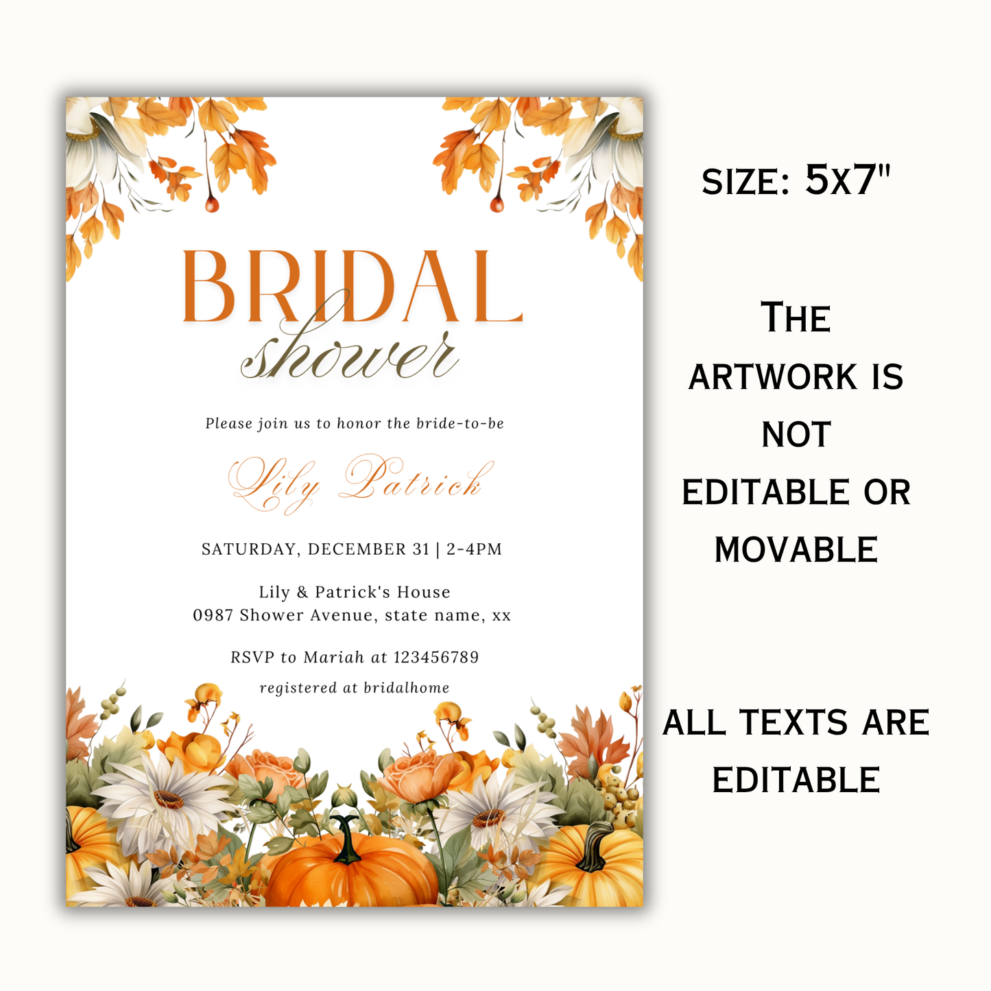 Fall Bridal Shower Invitation - #1