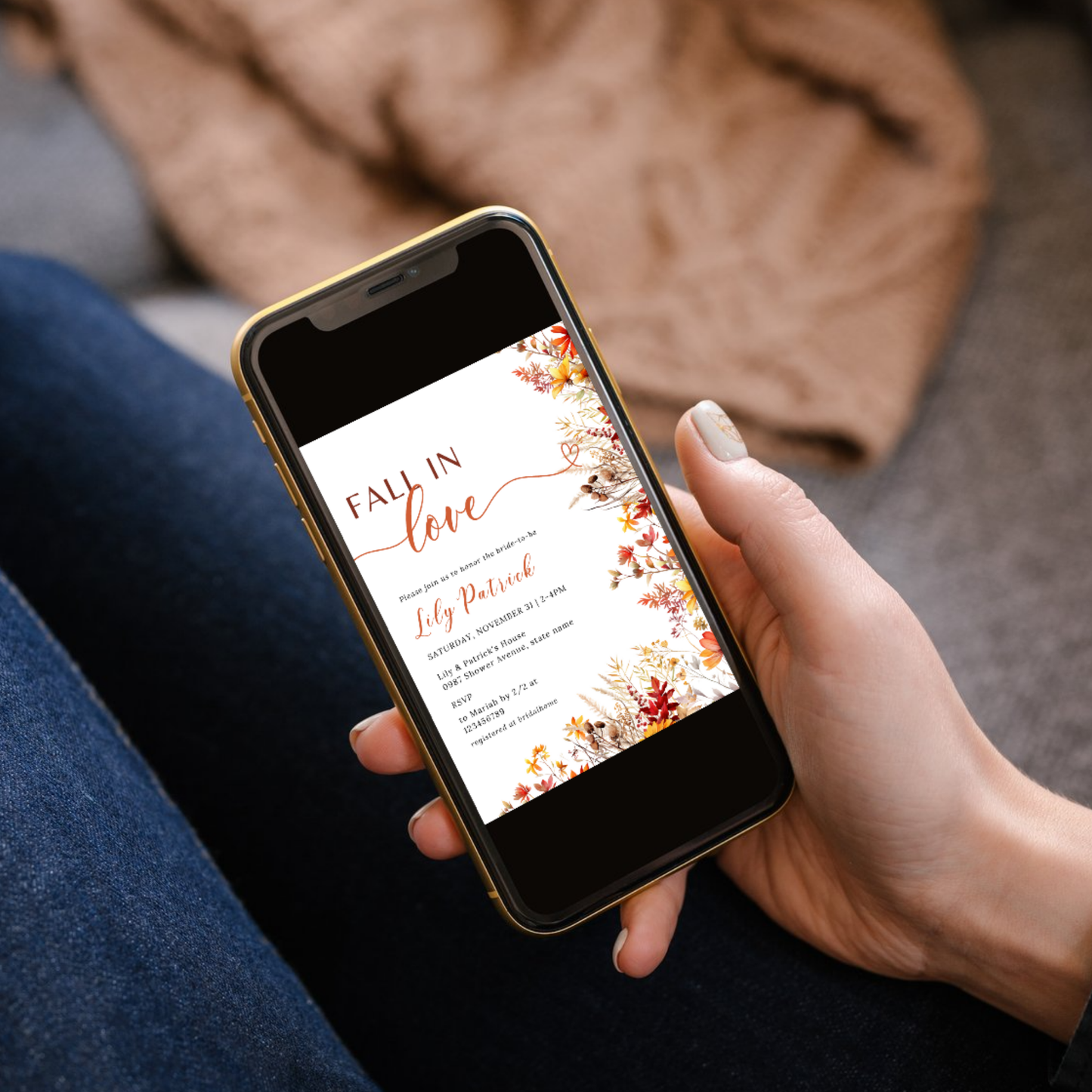 Fall in Love Bridal Shower Invitation - #2