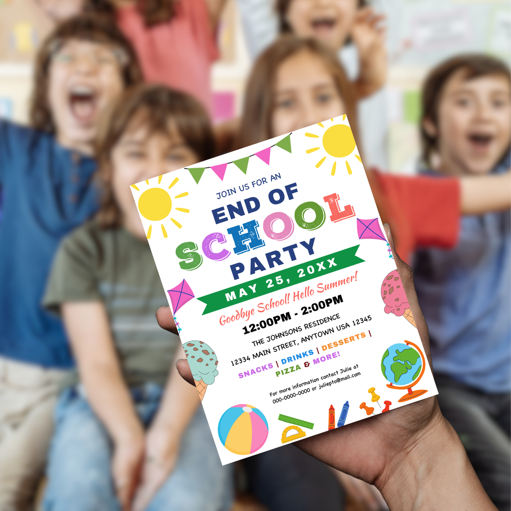End of School Party Flyer Template