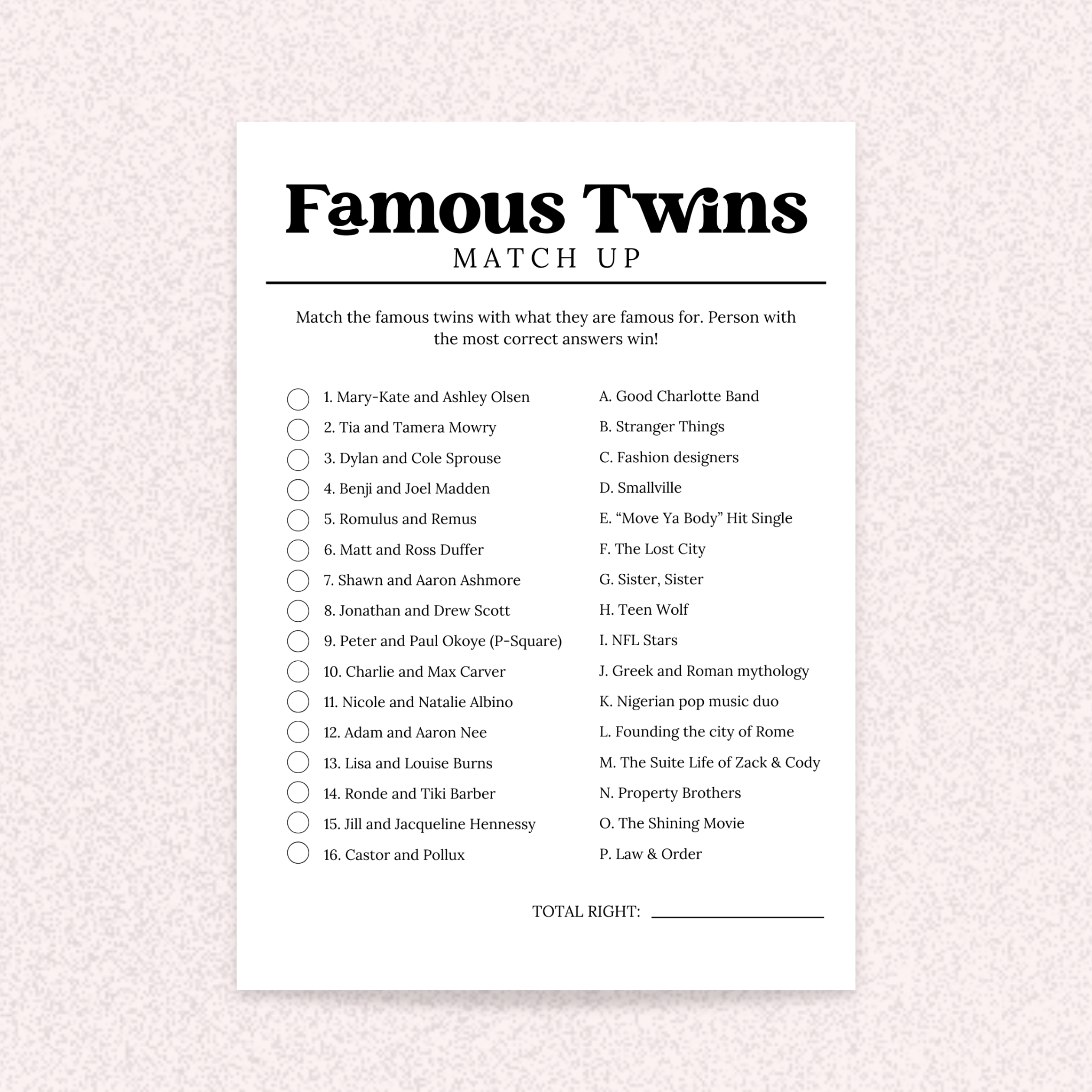 4 Twins Baby Shower Games