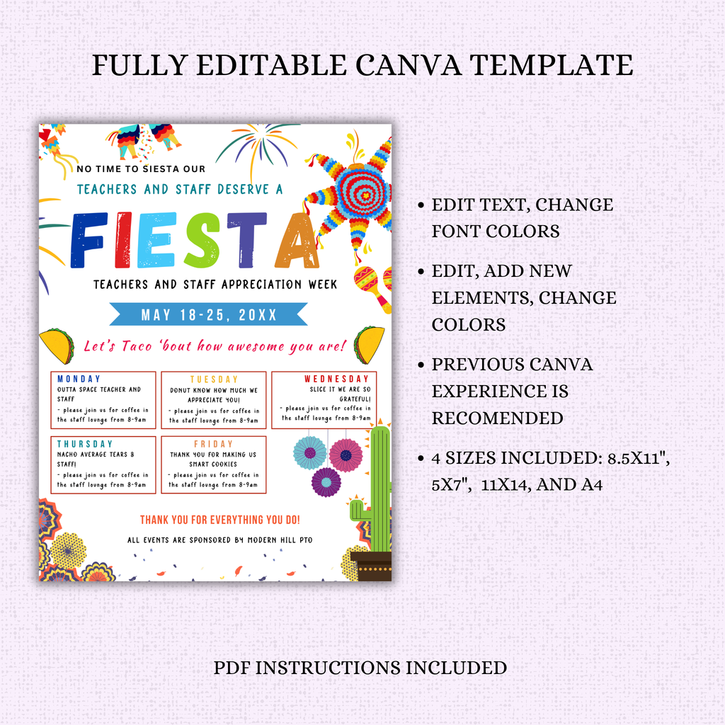 Fiesta-Themed Teacher Appreciation Flyer