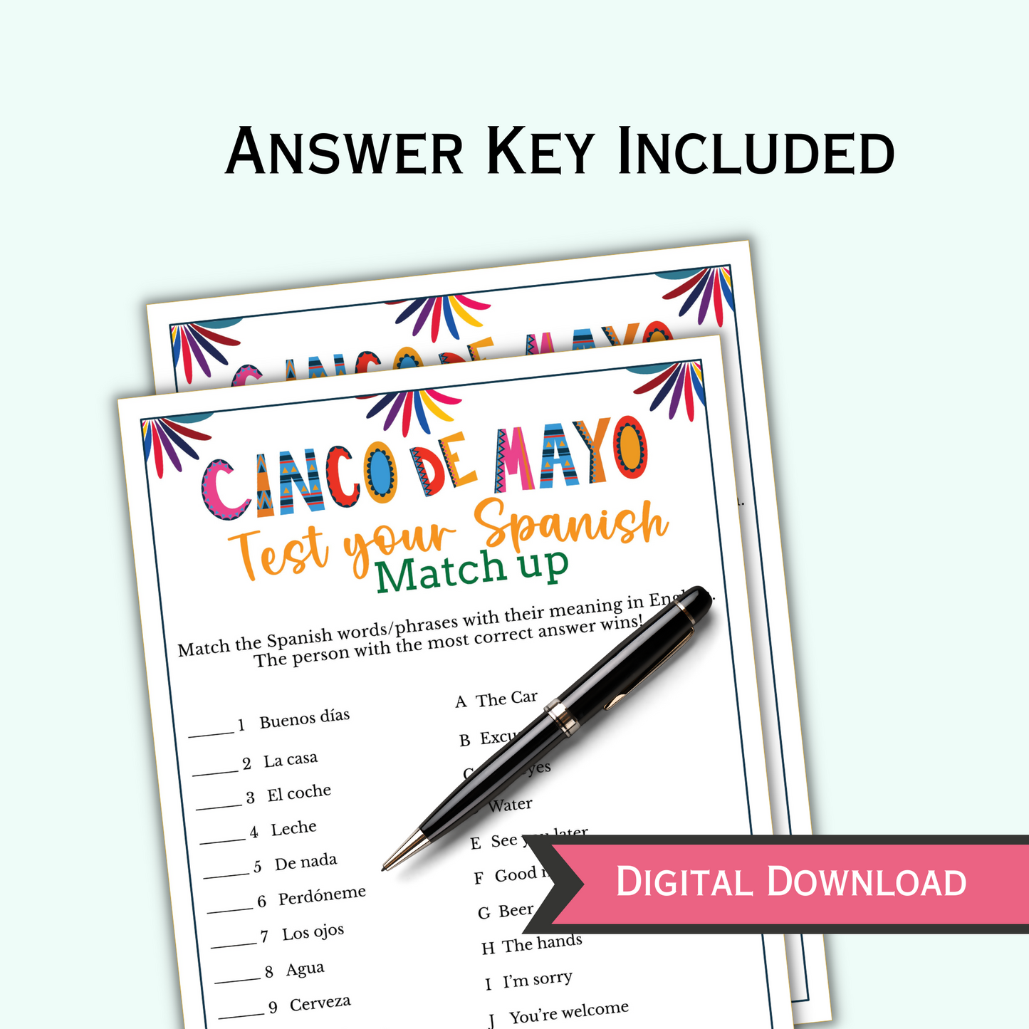 Test your Spanish Game - Cinco de Mayo