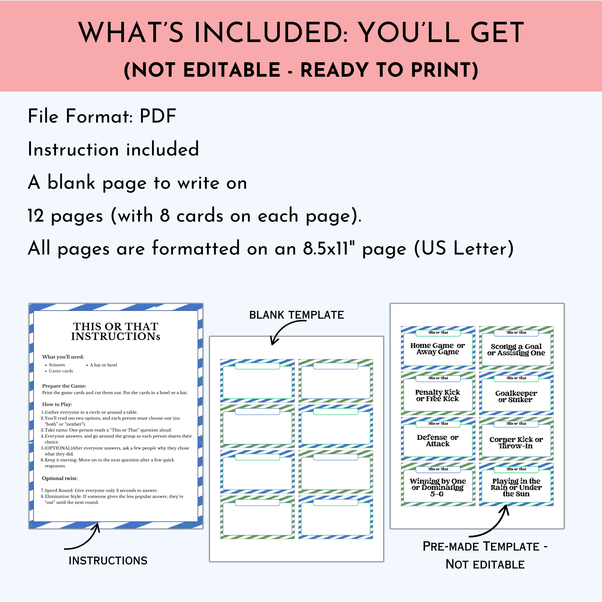 Football (Soccer) This or That Game