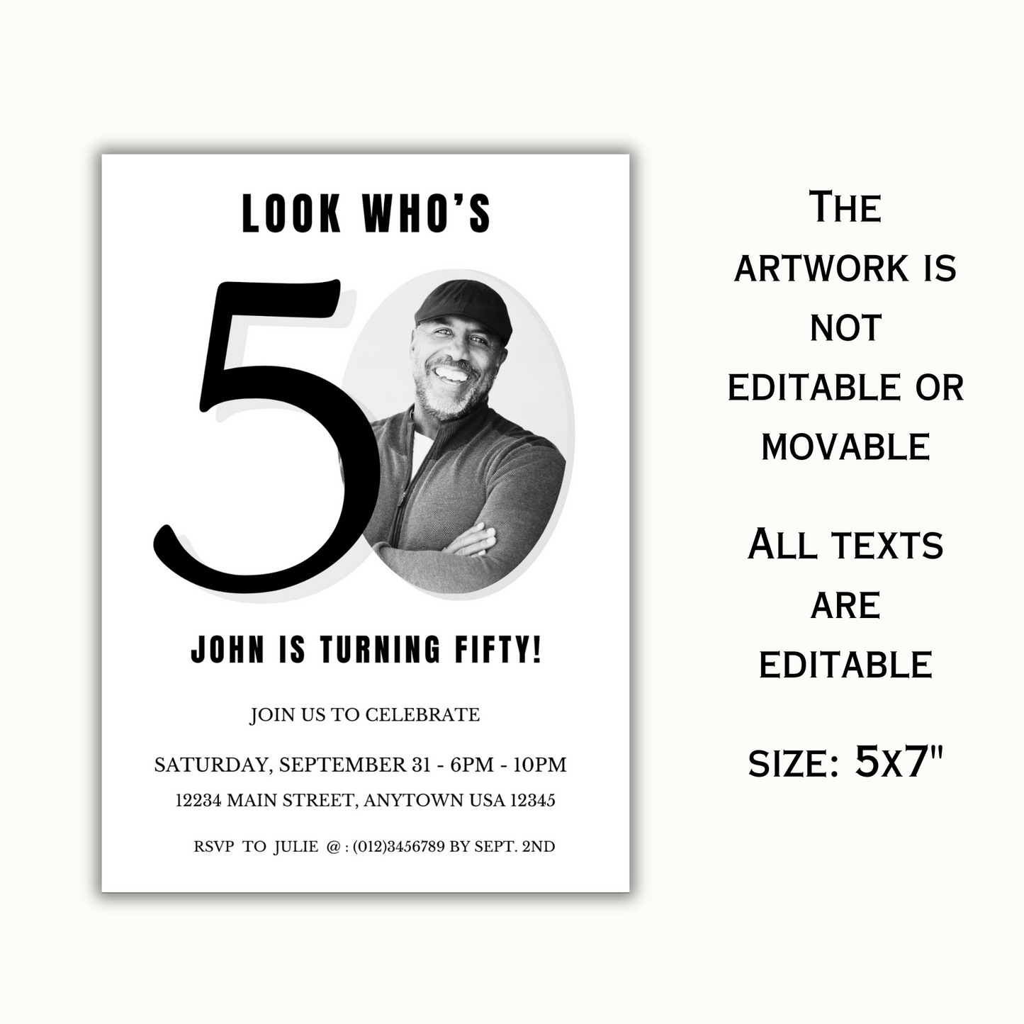 Look Who's 50 - Birthday Invitation