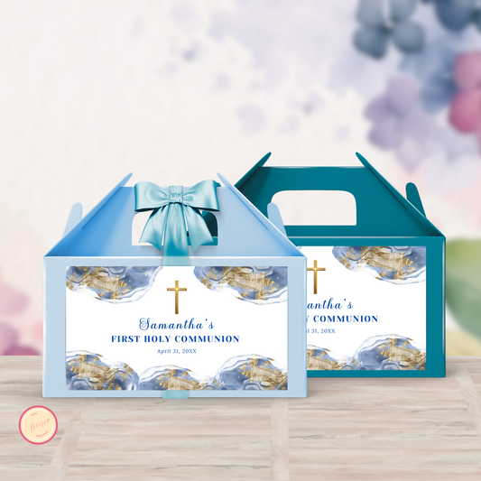 1st Communion Gable Box - Blue