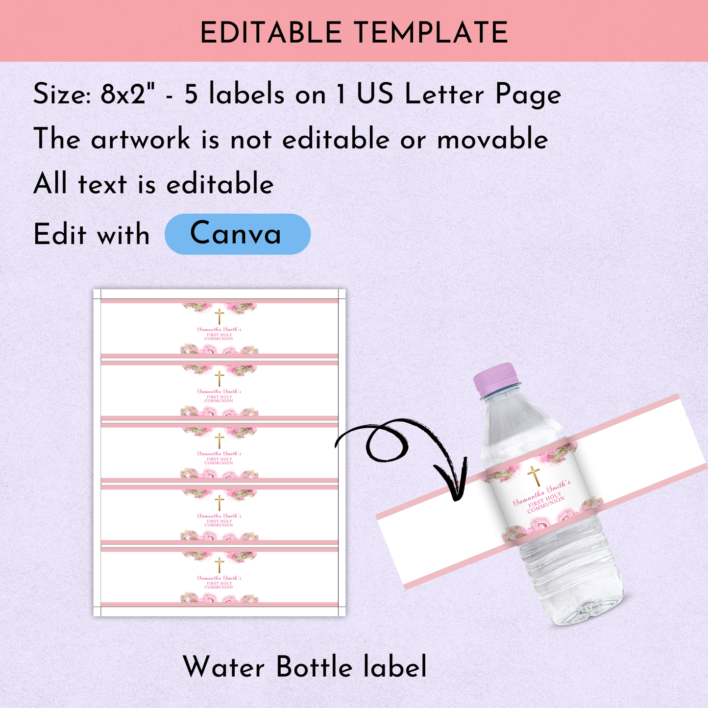 1st Communion Favor Bundle - Pink