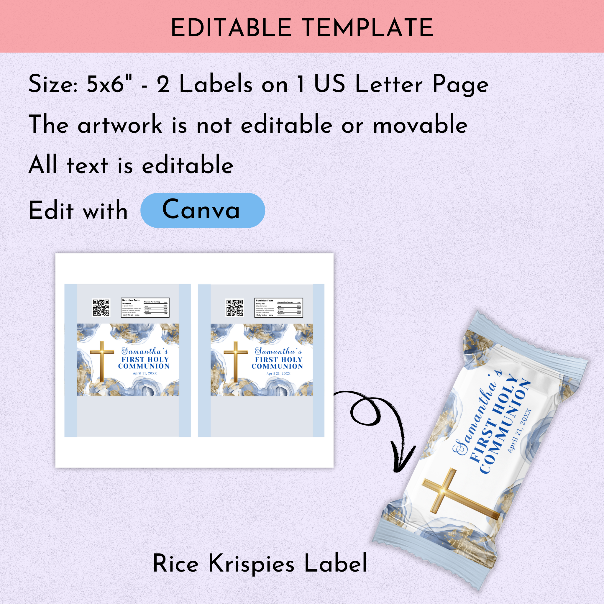 1st Communion Favor Bundle - Blue
