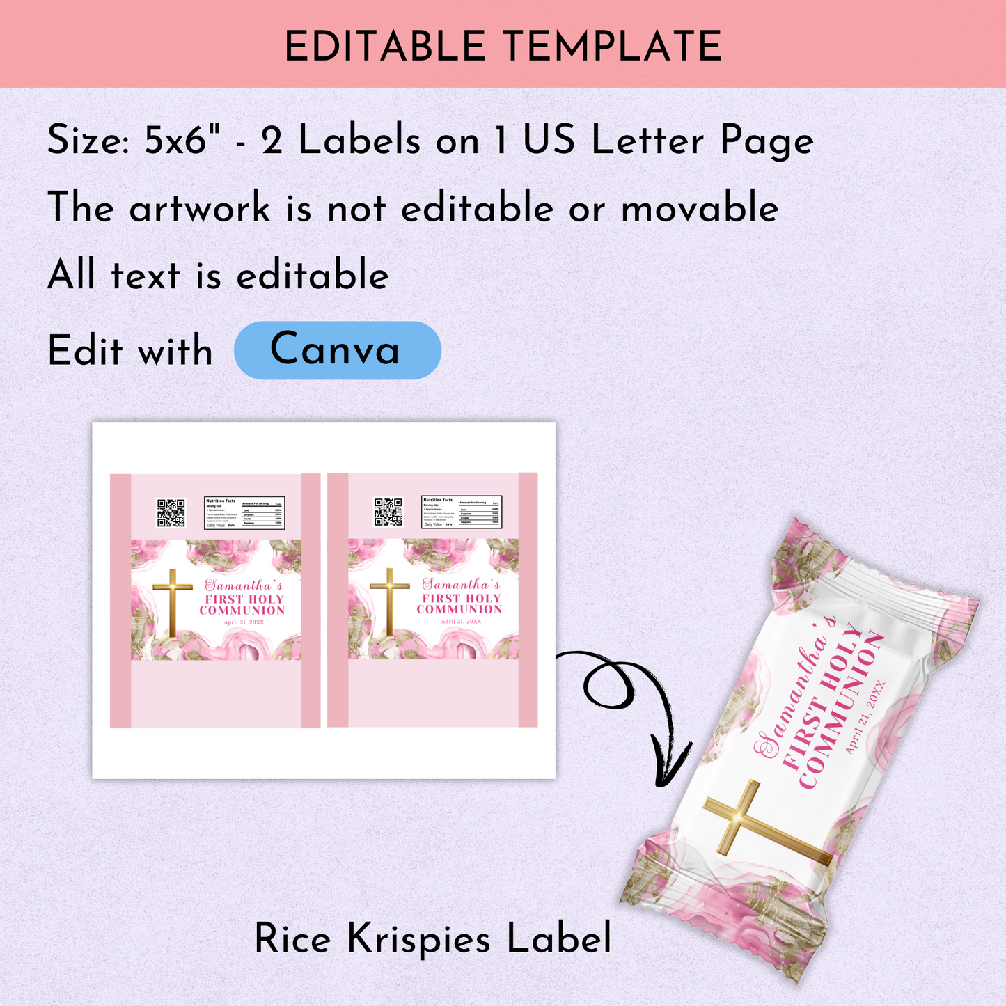 1st Communion Favor Bundle - Pink