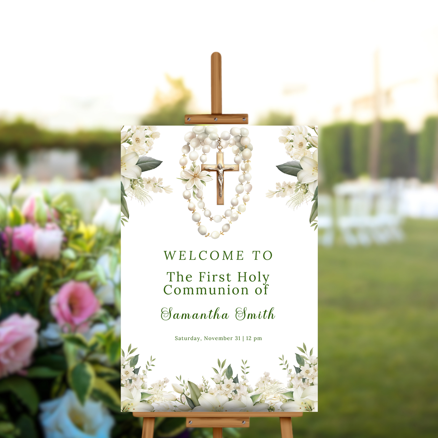 First Holy Communion Welcome Sign - Green