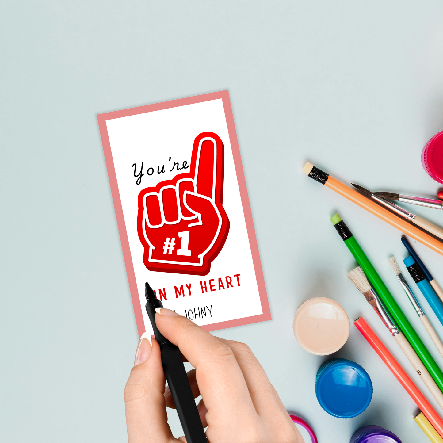 Valentine's Foam Finger Tag