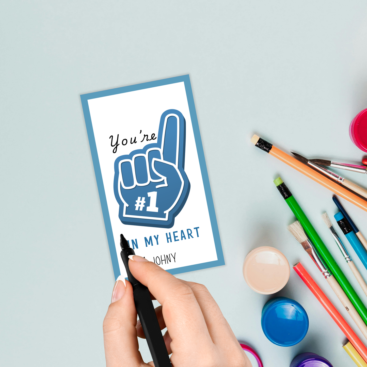 Valentine's Foam Finger Treat Tag