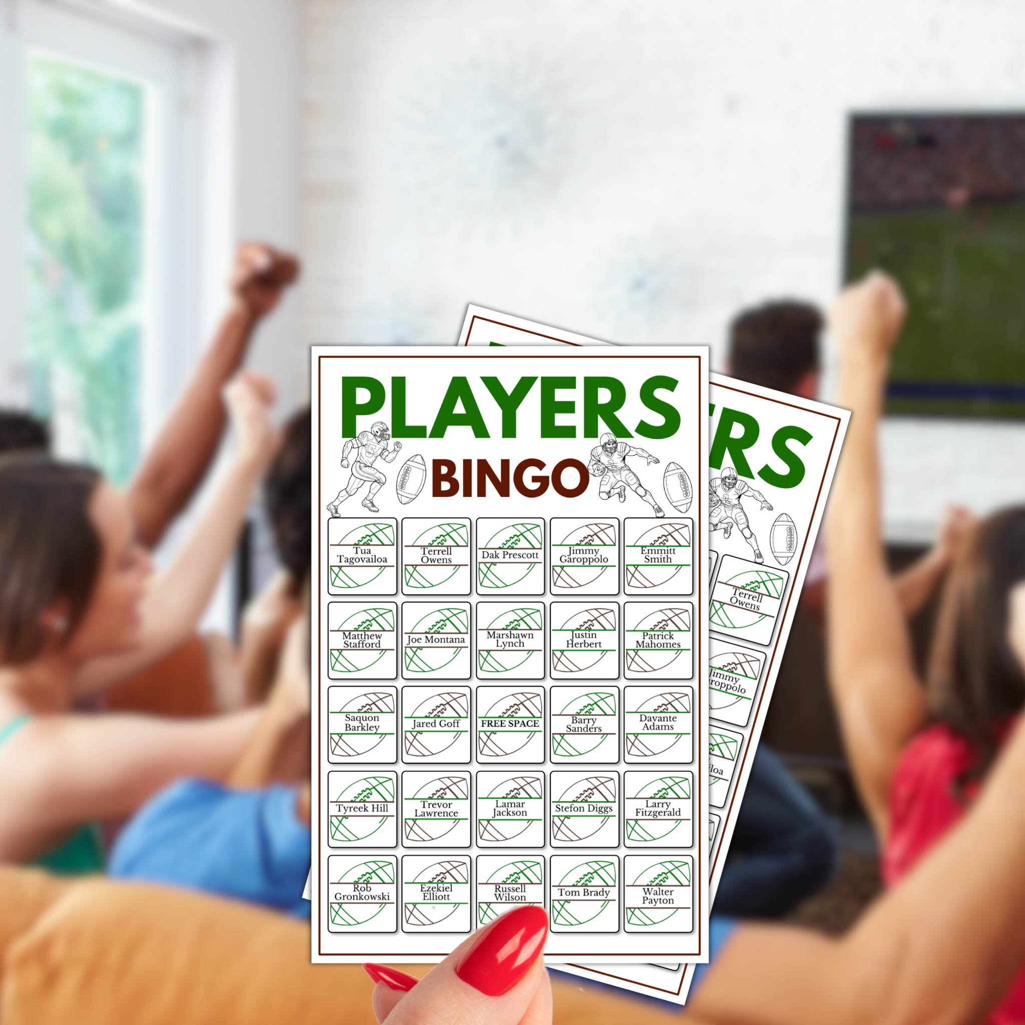 Football Players Bingo Game | 100 Cards