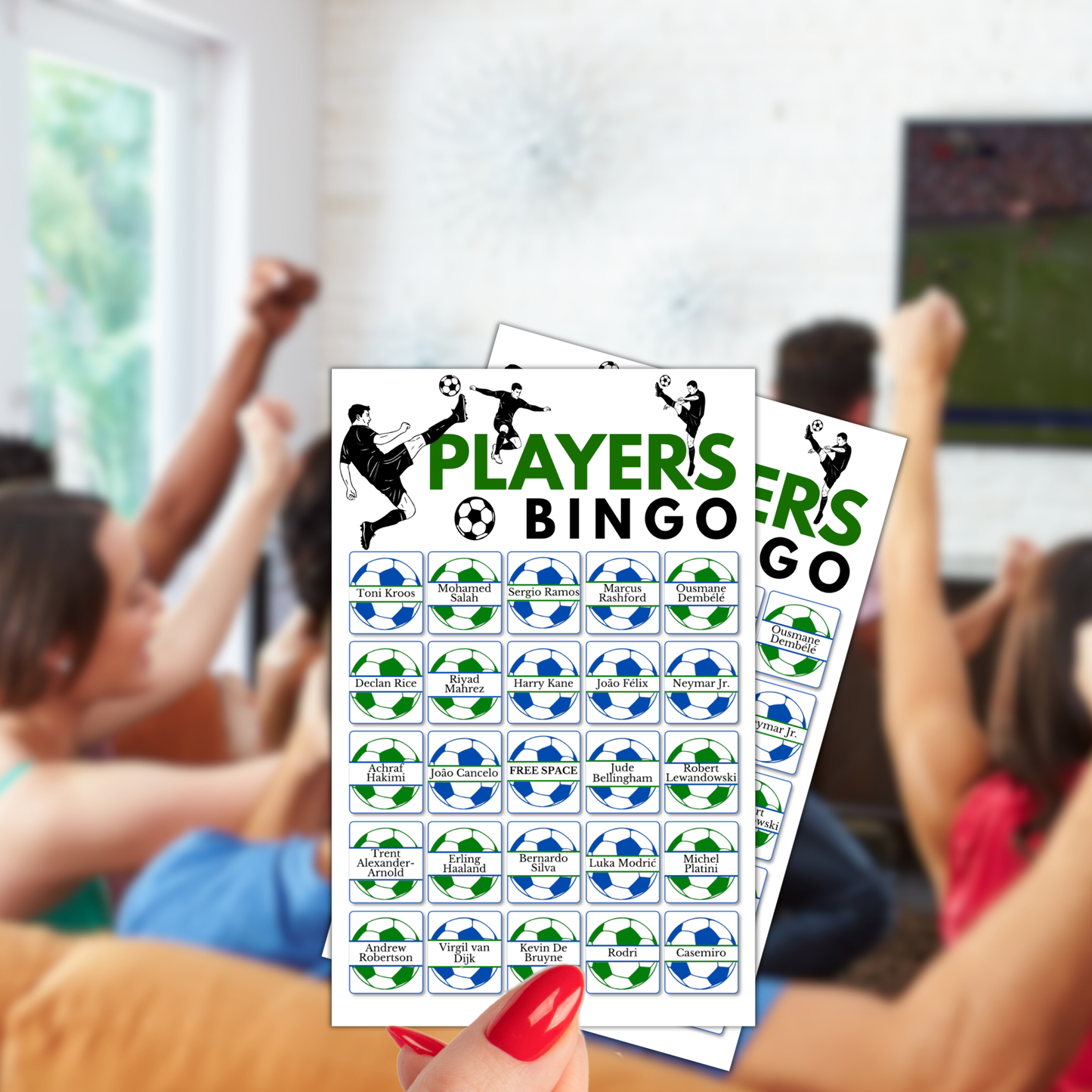 Football (Soccer) Players Bingo Game | 60 Cards