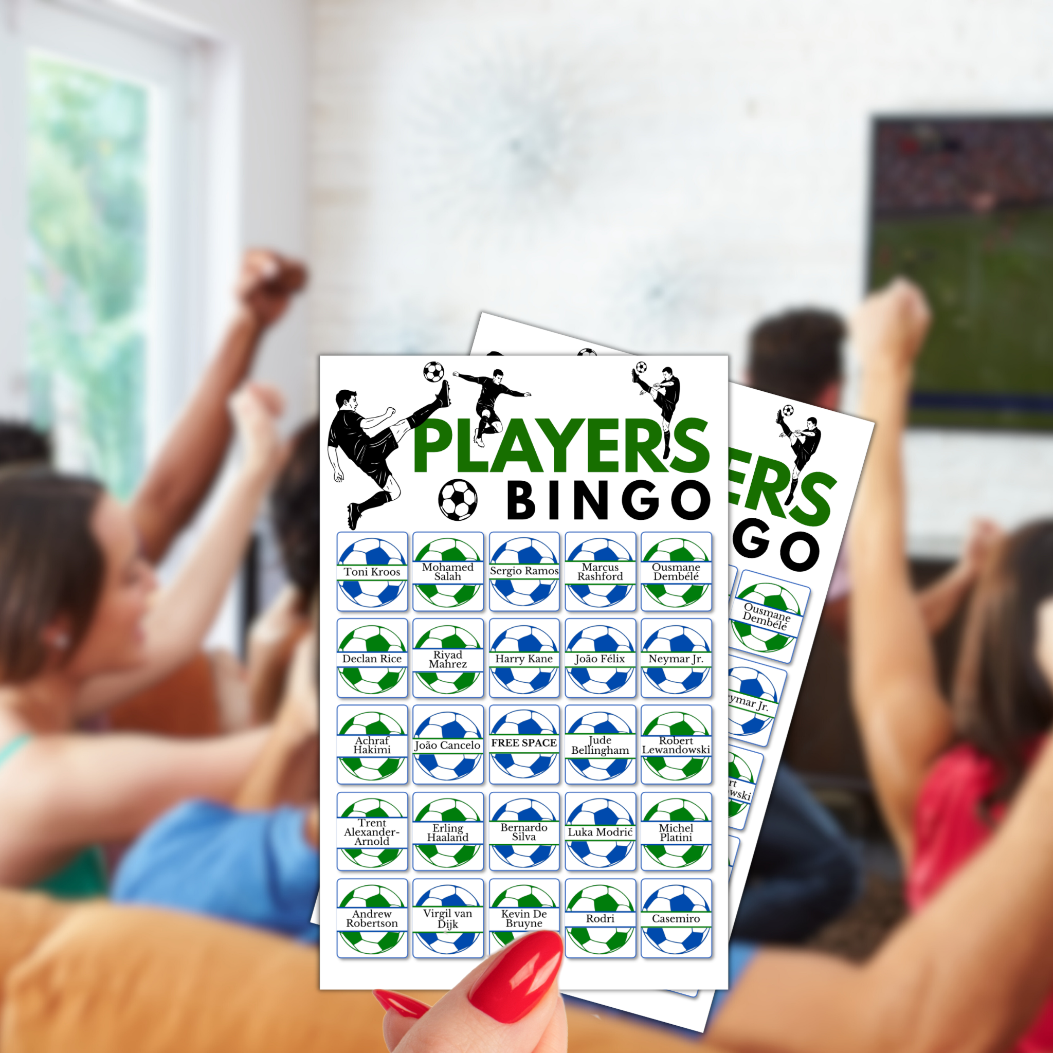 Football (Soccer) Players Bingo Game | 60 Cards