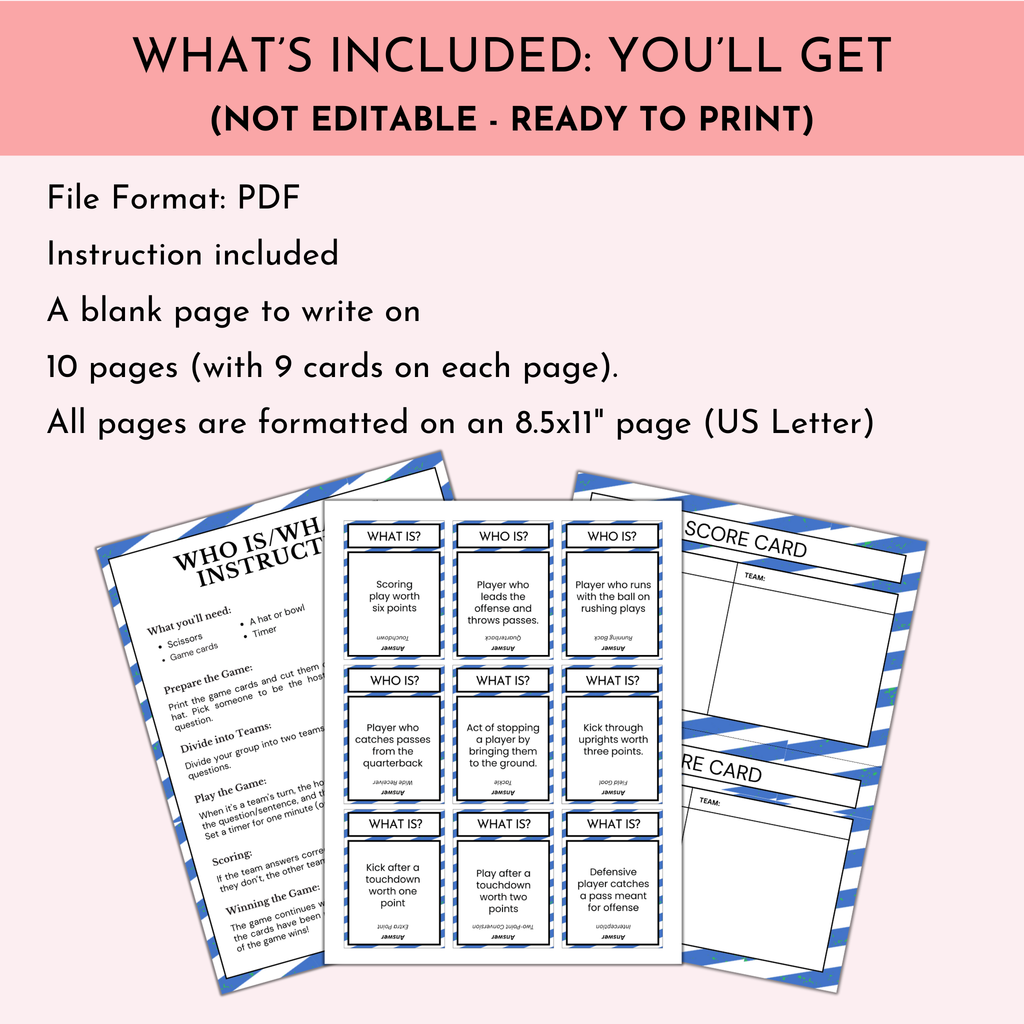 Football Who is/What is Trivia Game