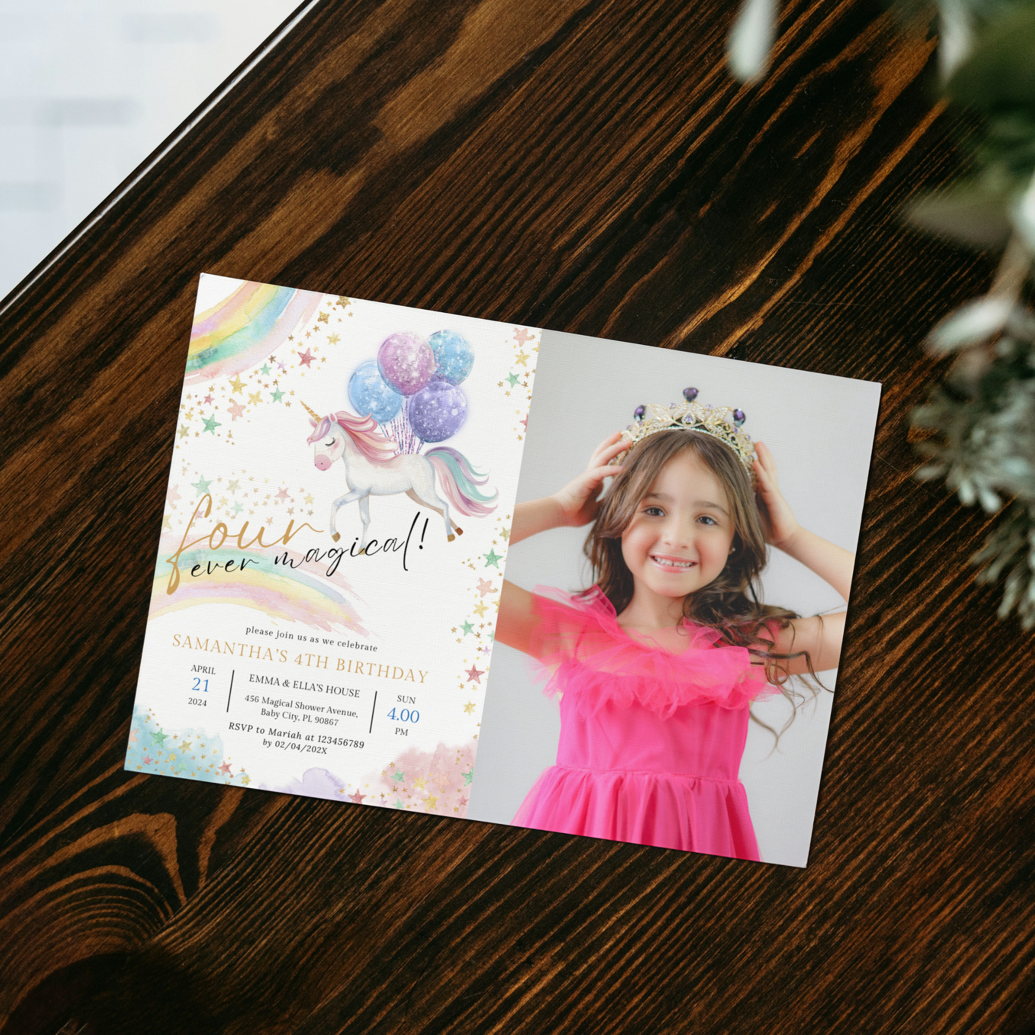 Four Ever Birthday Invitation with Photo