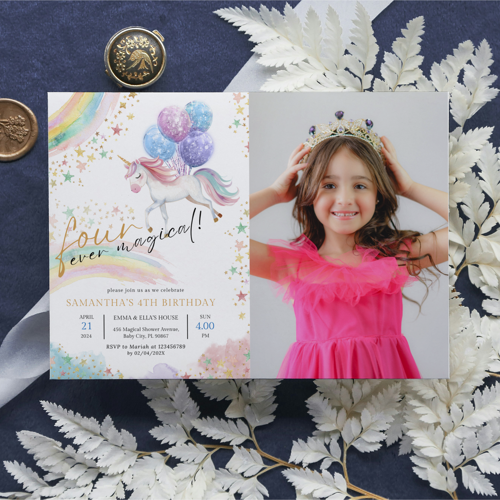 Four Ever Birthday Invitation with Photo